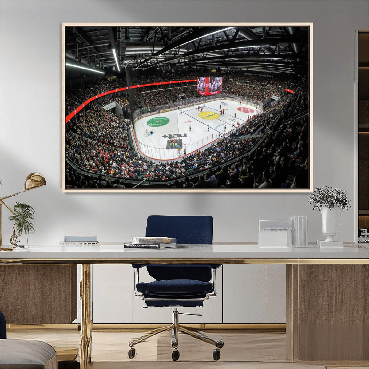 Vaudoise Lausanne Ice Hockey Arena Stadium Wall Art Canvas,