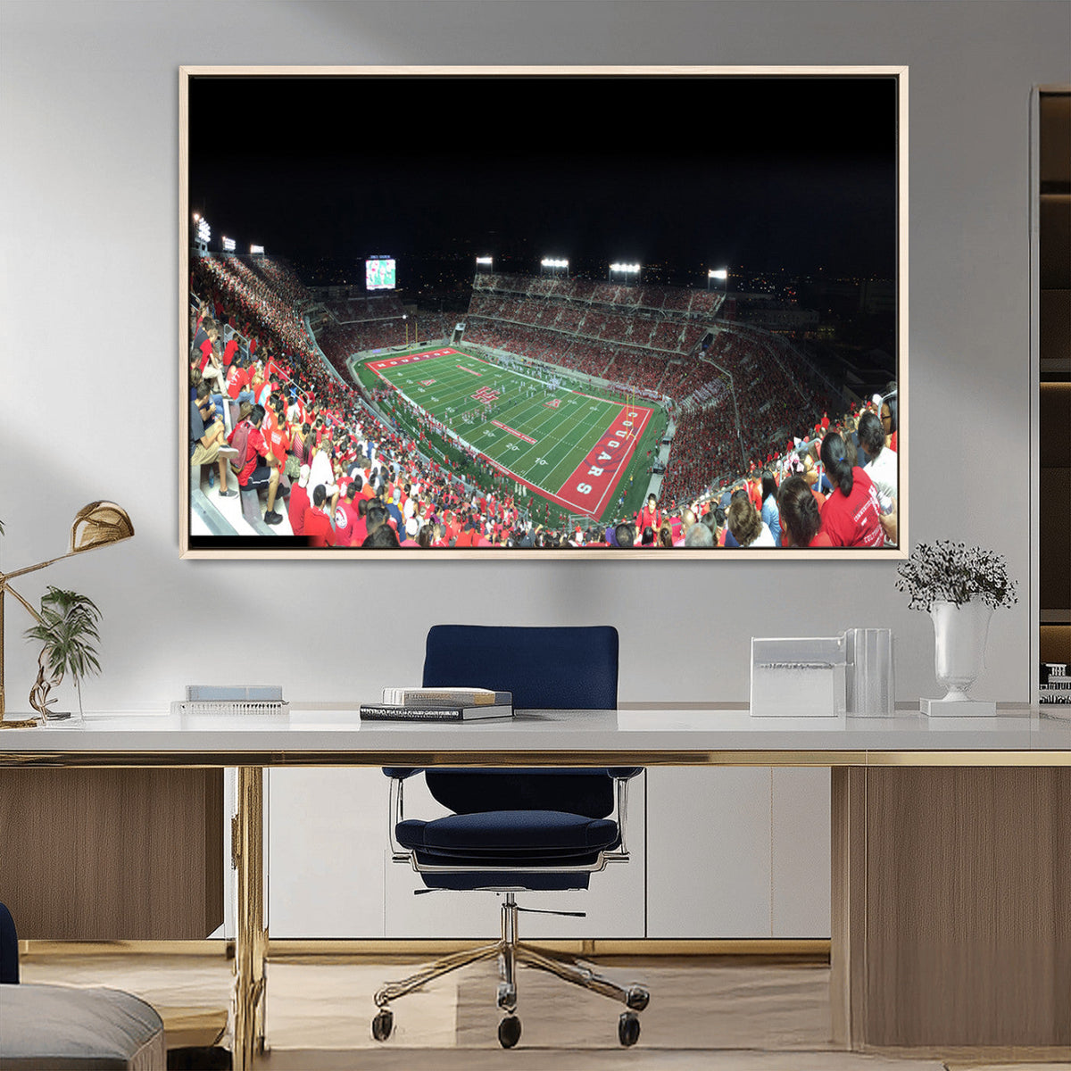 Houston Cougars Football Team Print - Houston TDECU Stadium