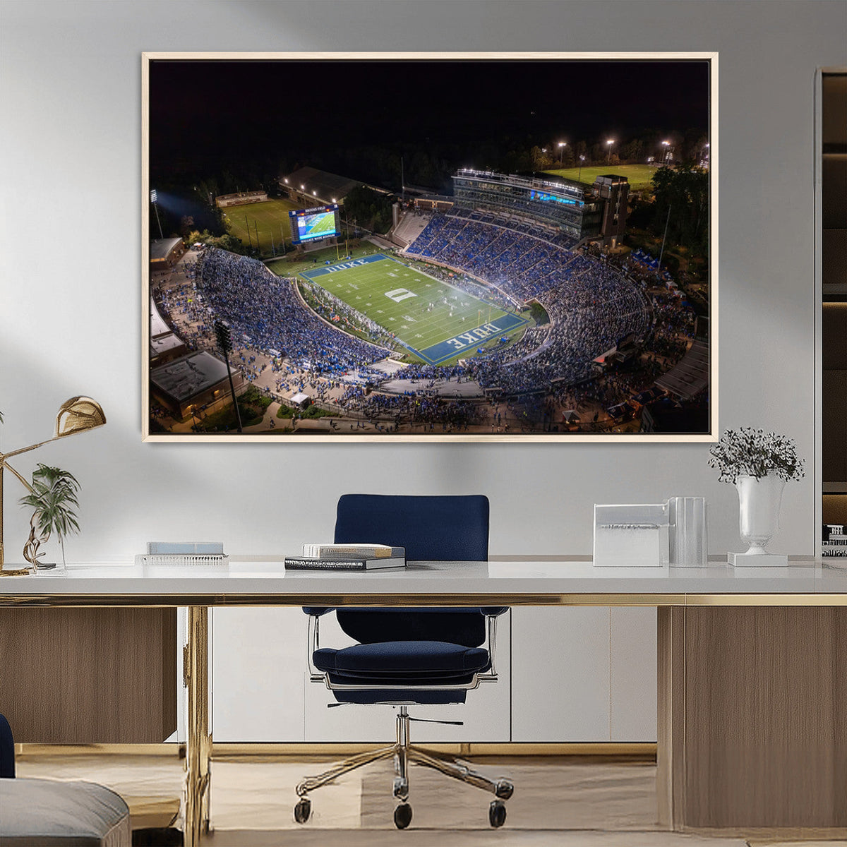 Duke University Blue Devils Football Print Canvas - Durham