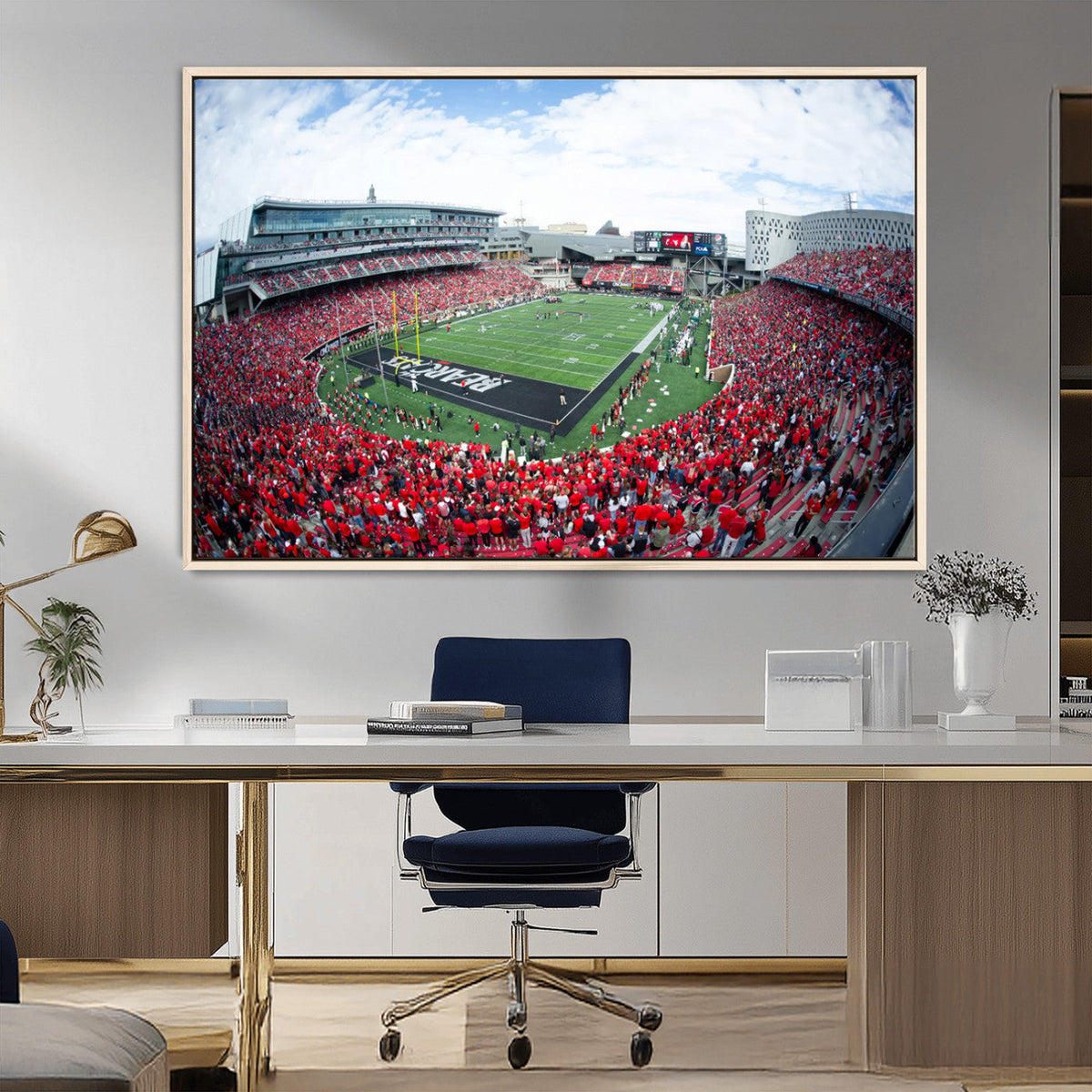 Cincinnati Bearcats Football Team Print - Nippert Stadium Wall Art Canvas Print