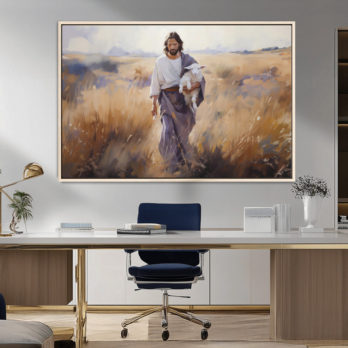 Jesus the Good Shepherd Wall Art Canvas Print - Lost Lamb