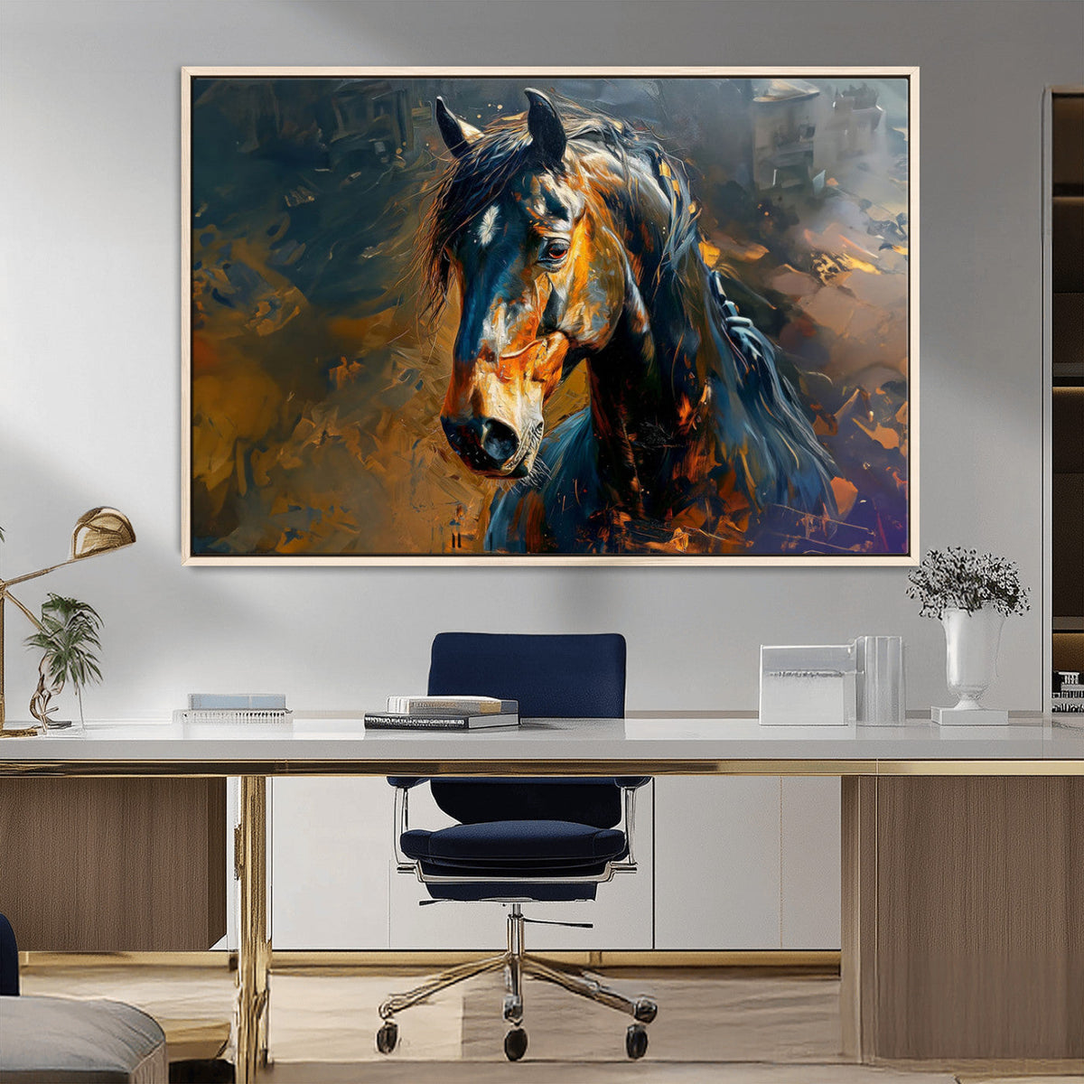 Abstract Horse Wall Art Canvas Print | Farmhouse Wall Decor