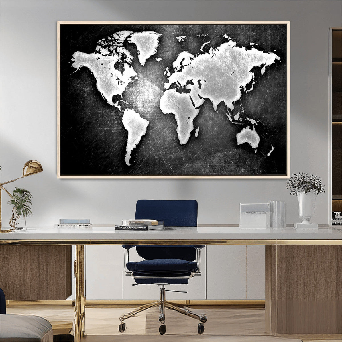 World Map Wall Art Canvas Print – Framed Wall Art for