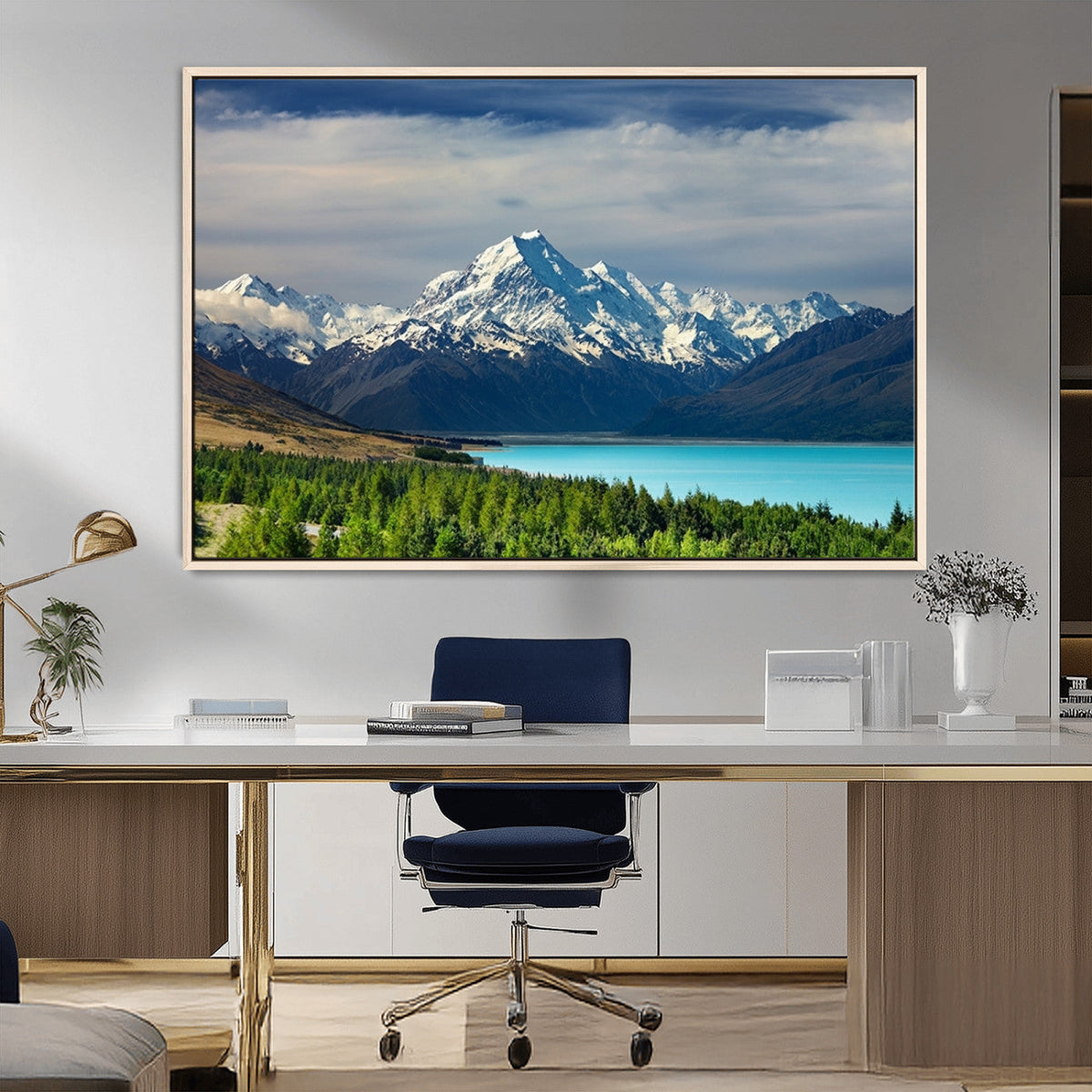 Mount Cook and Lake Pukaki Canvas Wall Art Print – Majestic