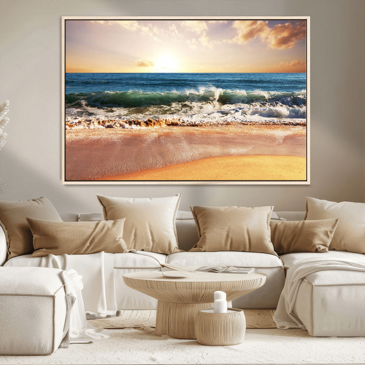 Serene Beach Path Canvas Art, Giclee Canvas Print with