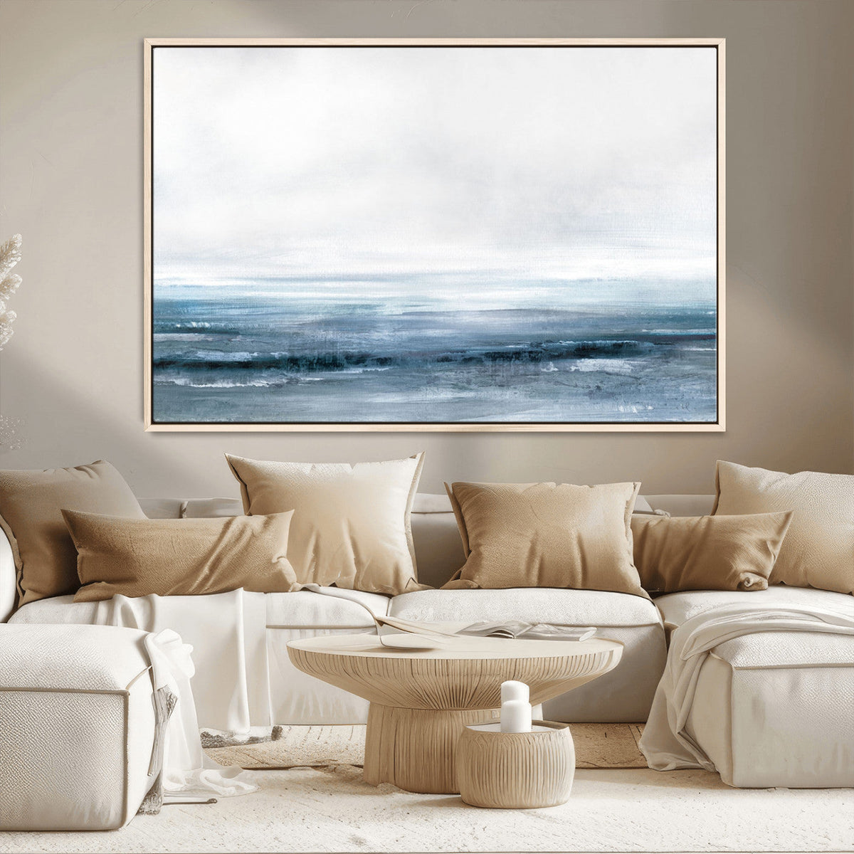 Blue Ocean Abstract Artwork Wall Art Canvas Print