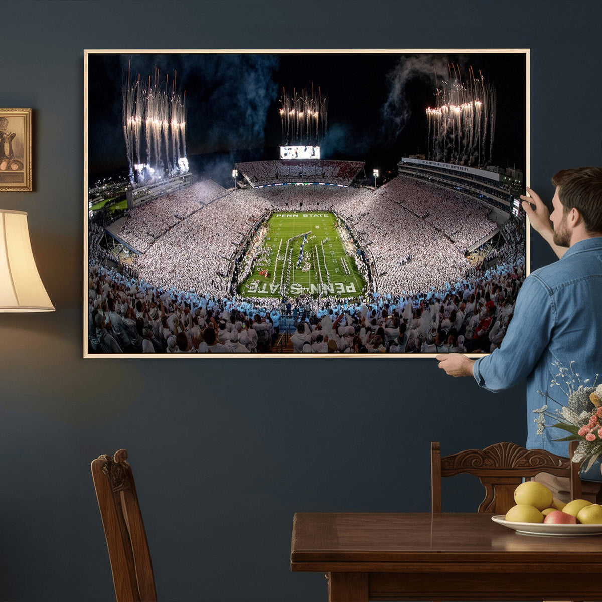 Penn State Football Wall Art Canvas Print – Framed Stadium