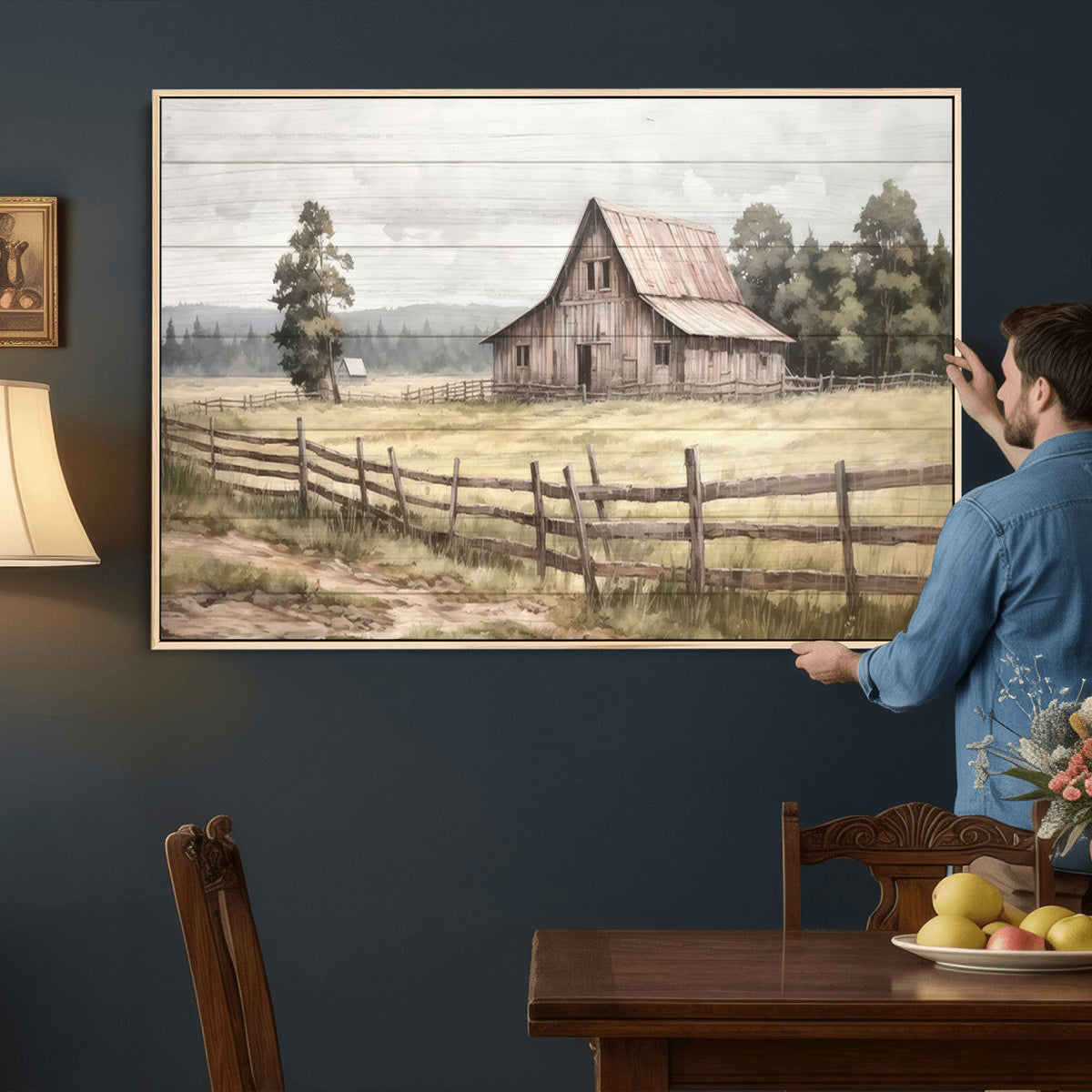 Rustic Farmhouse Barn Wall Art | 3-Panel Framed Gallery Wrap