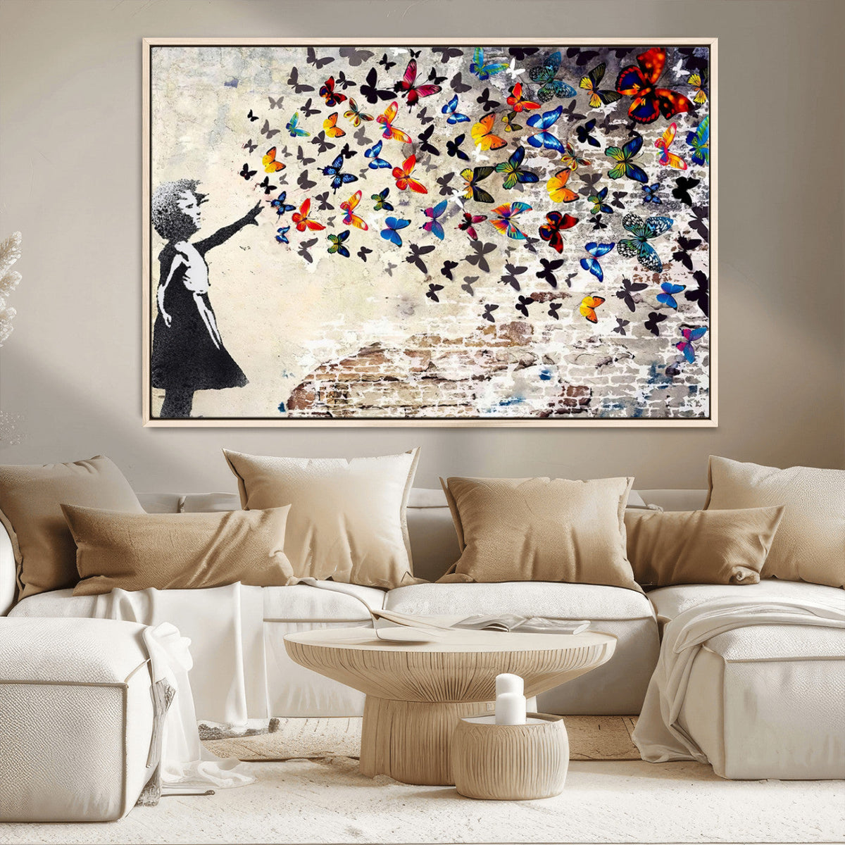 Banksy Graffiti Wall Art Canvas Print: Girl Releasing