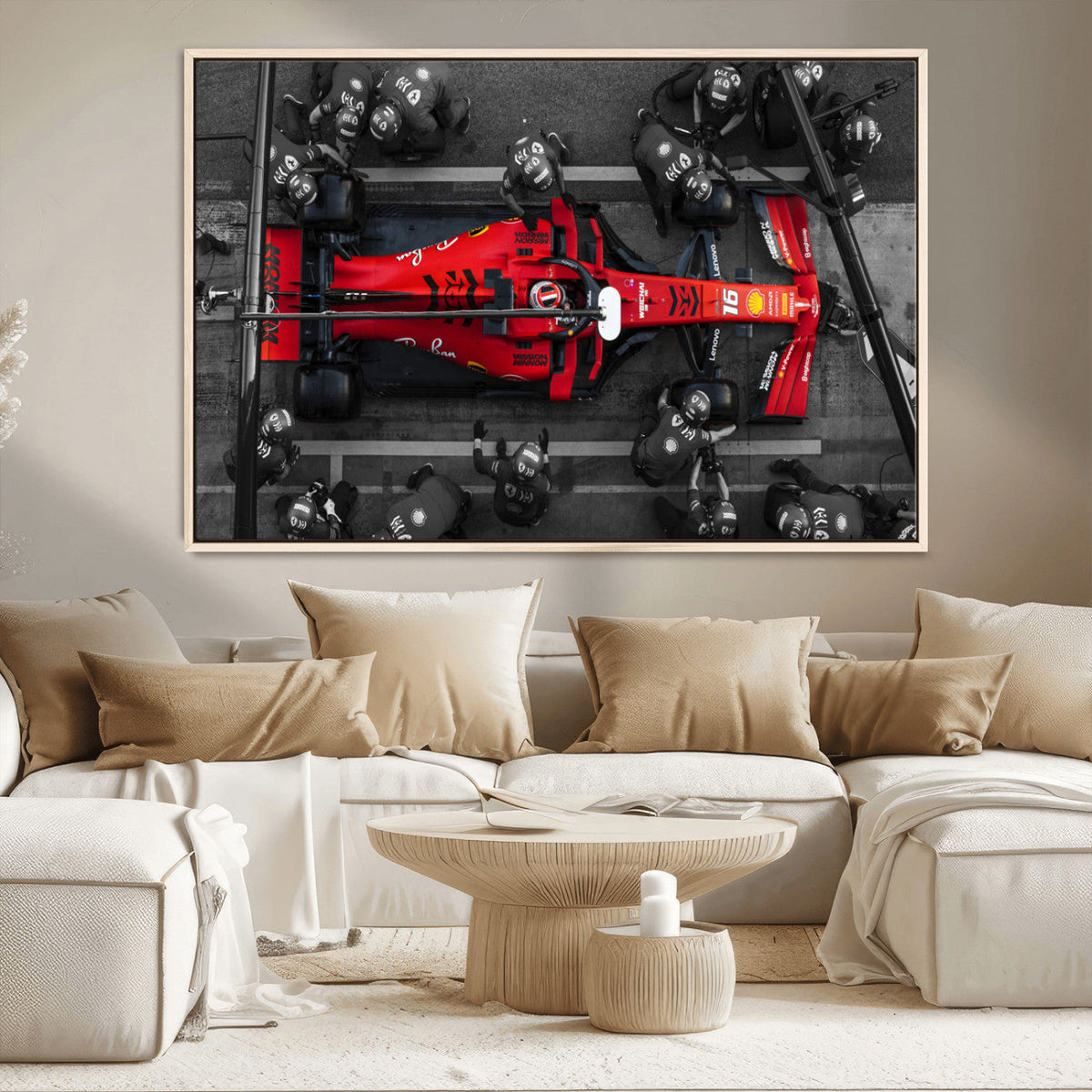 Ferrari Pit Stop Canvas Wall Art – Precision and Speed