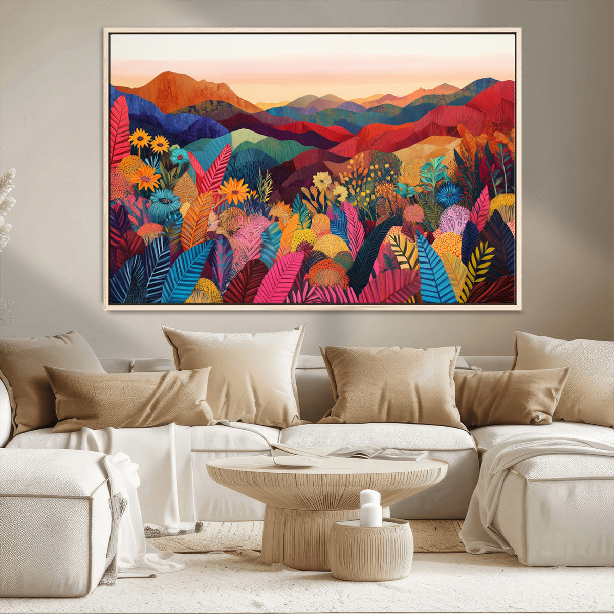 YAYOI KUSAMA Abstract Print - Landscape Canvas Wall Art