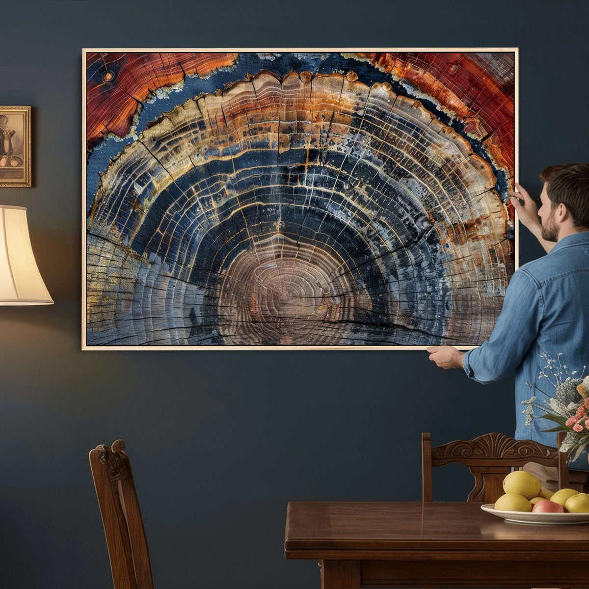 Abstract Tree Ring Wall Art Canvas Print