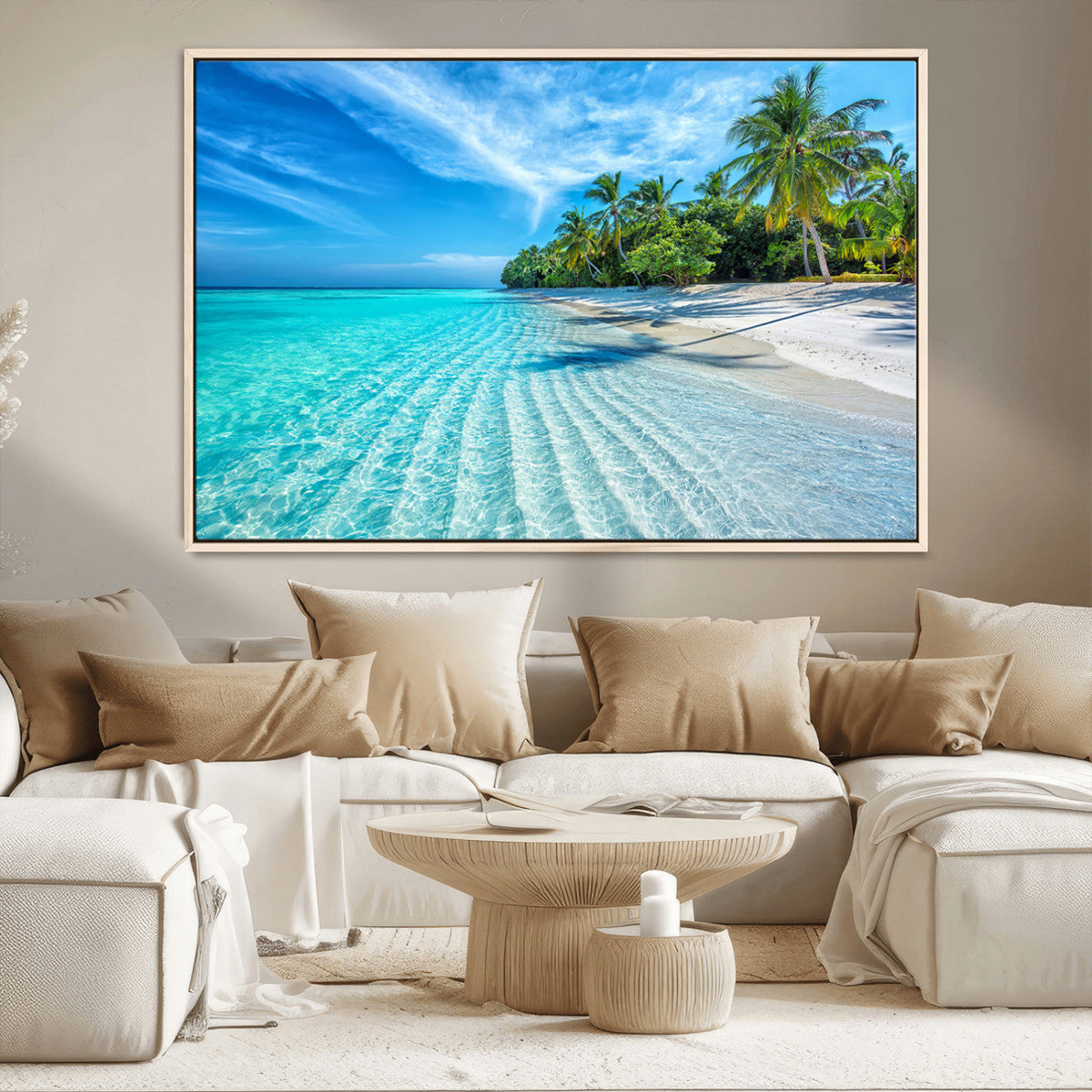 Tropical Beach Wall Art Canvas Print - Serene Ocean