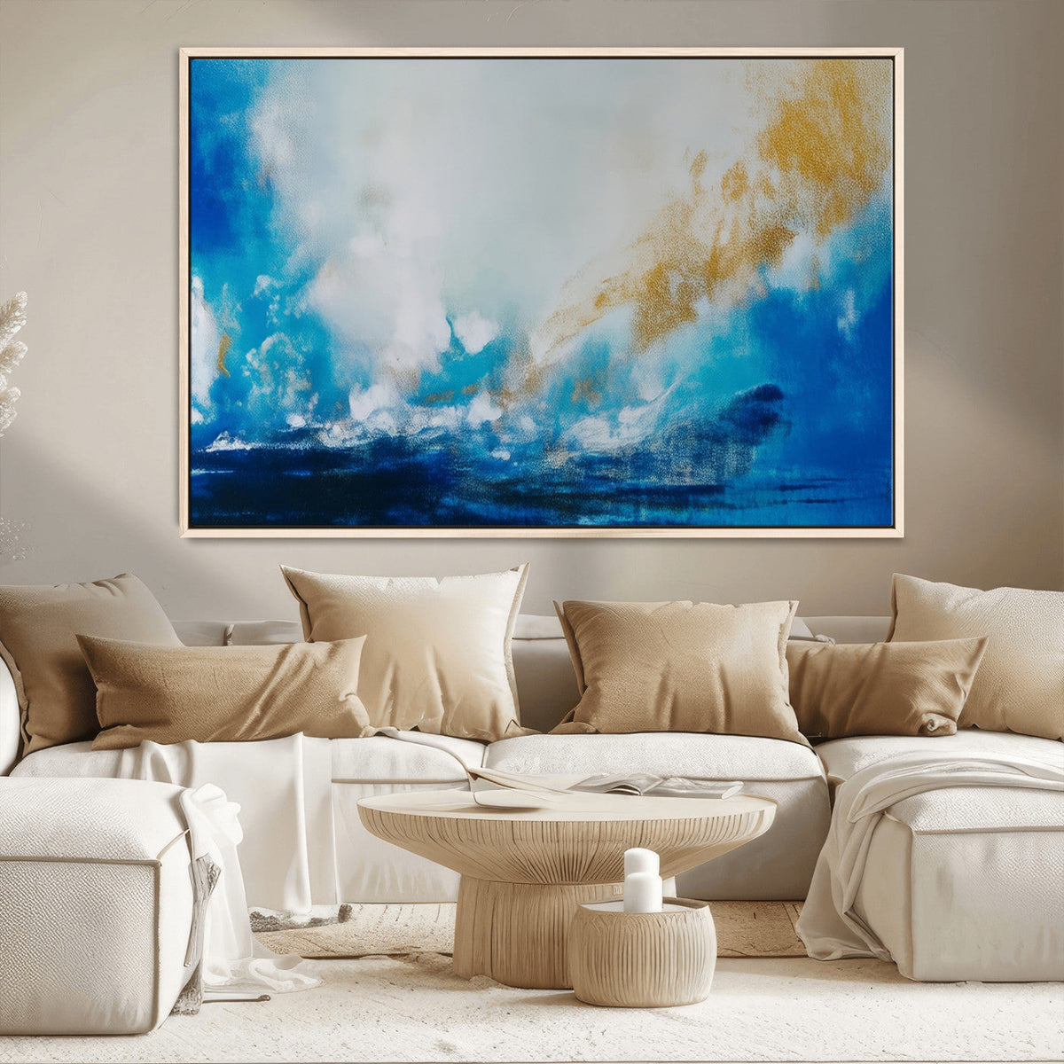 Blue Abstract Print - Dynamic Ocean-Inspired Canvas Wall Art