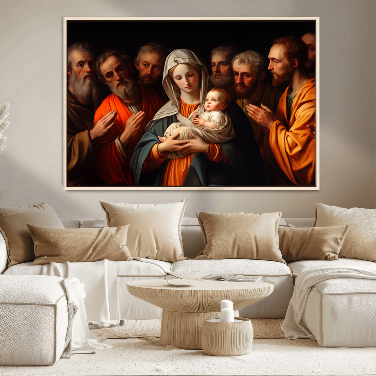 Religious Canvas Wall Art Print - Madonna and Child with