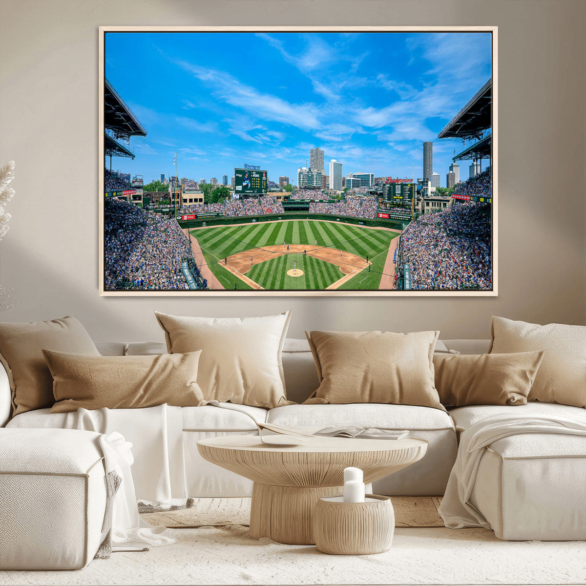 Wrigley Field Chicago Cubs Panoramic Art Multi-Piece Canvas