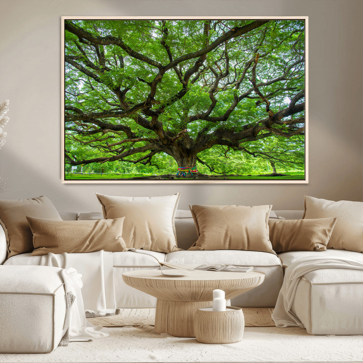Oak Tree Wall Art Print, Forest Canvas Wall Art for Home and