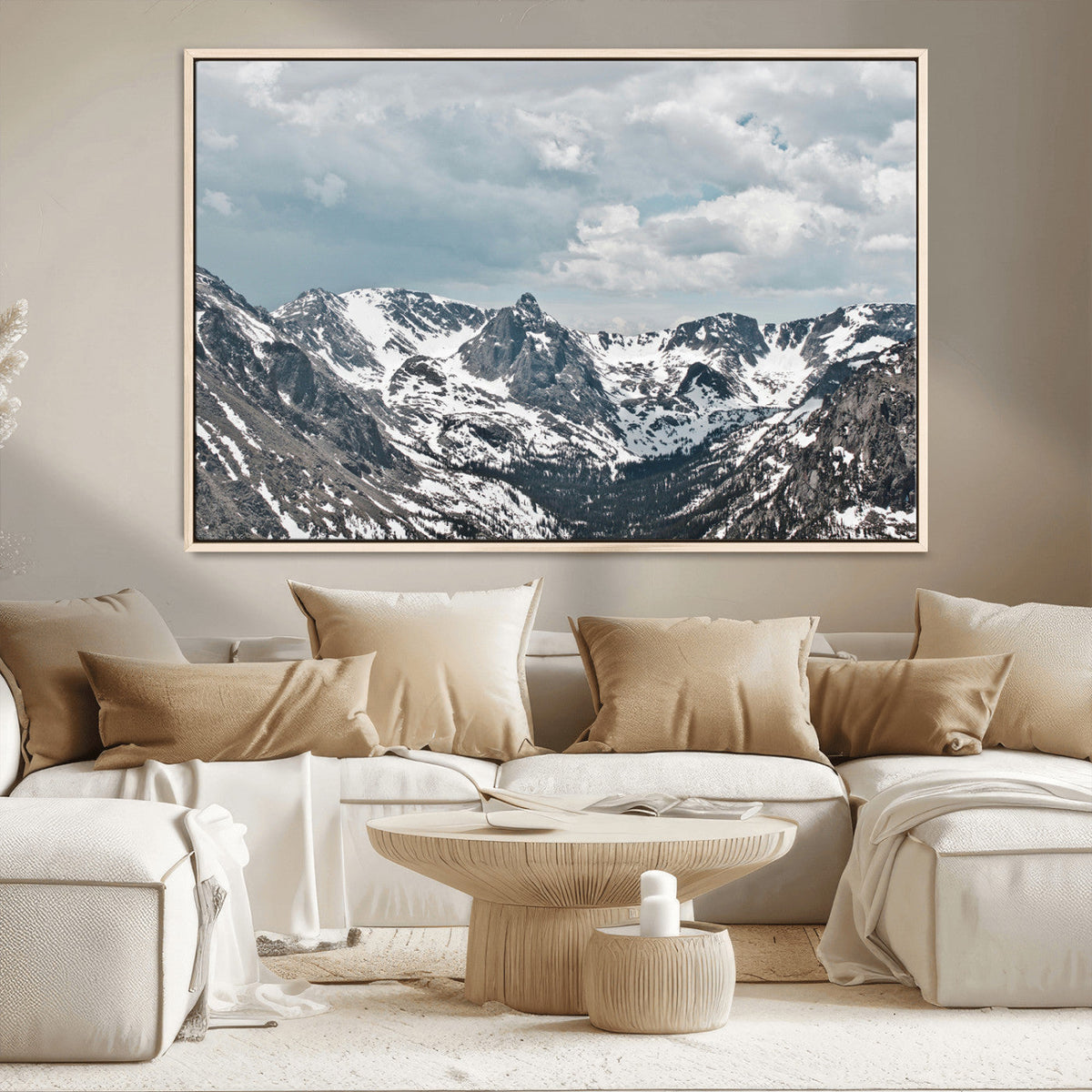 Snowy Peaks Wall Art Canvas Print – Alpine Wilderness