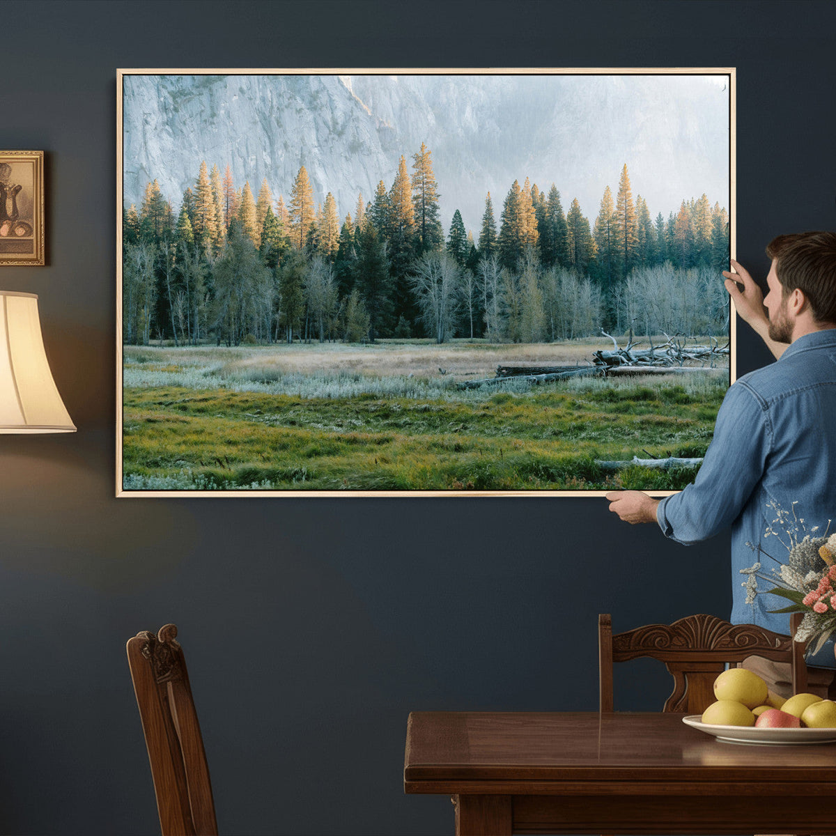 Forest Meadow Wall Art Canvas Print, Pine Tree Landscape