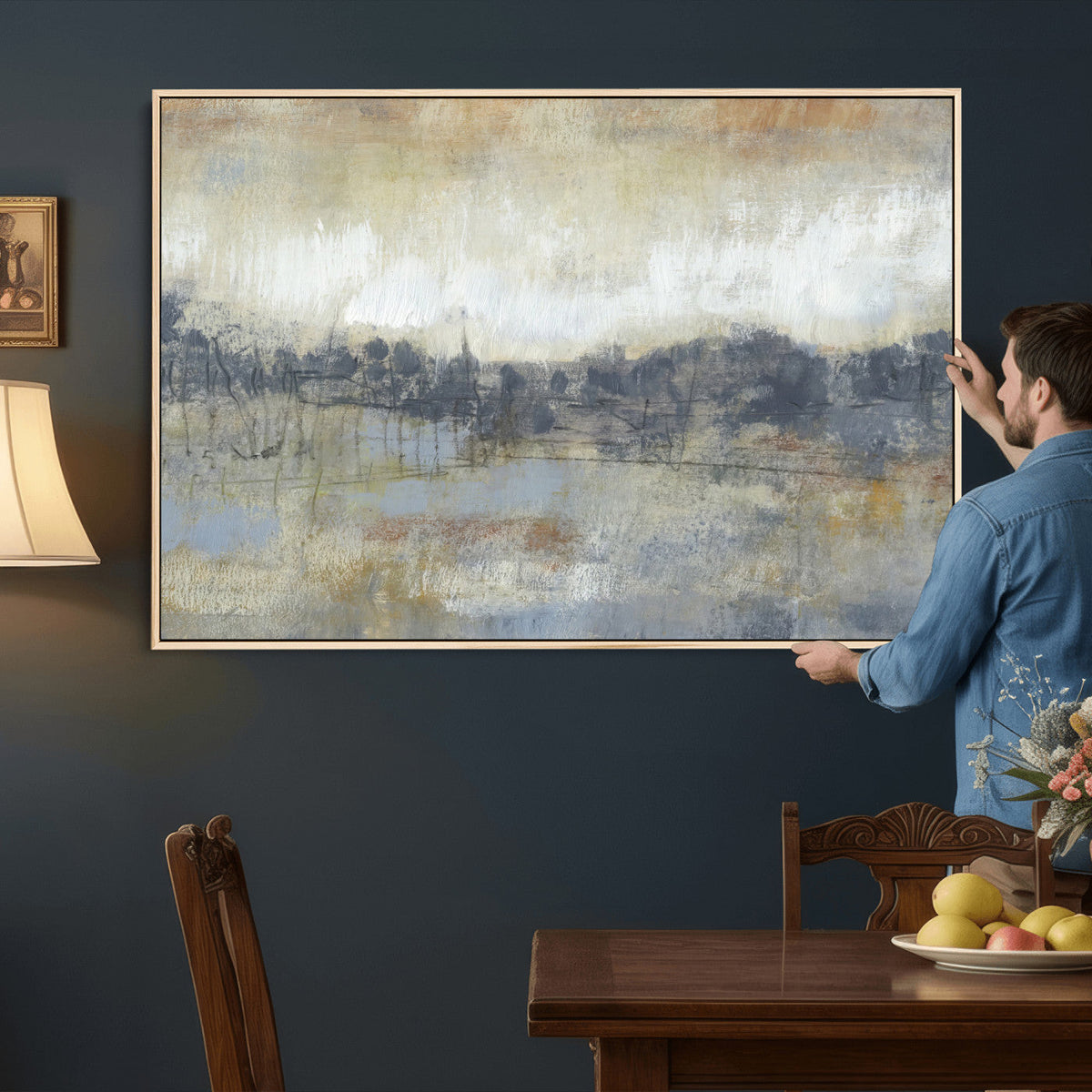Abstract Neutral Landscape Painting Wall Art
