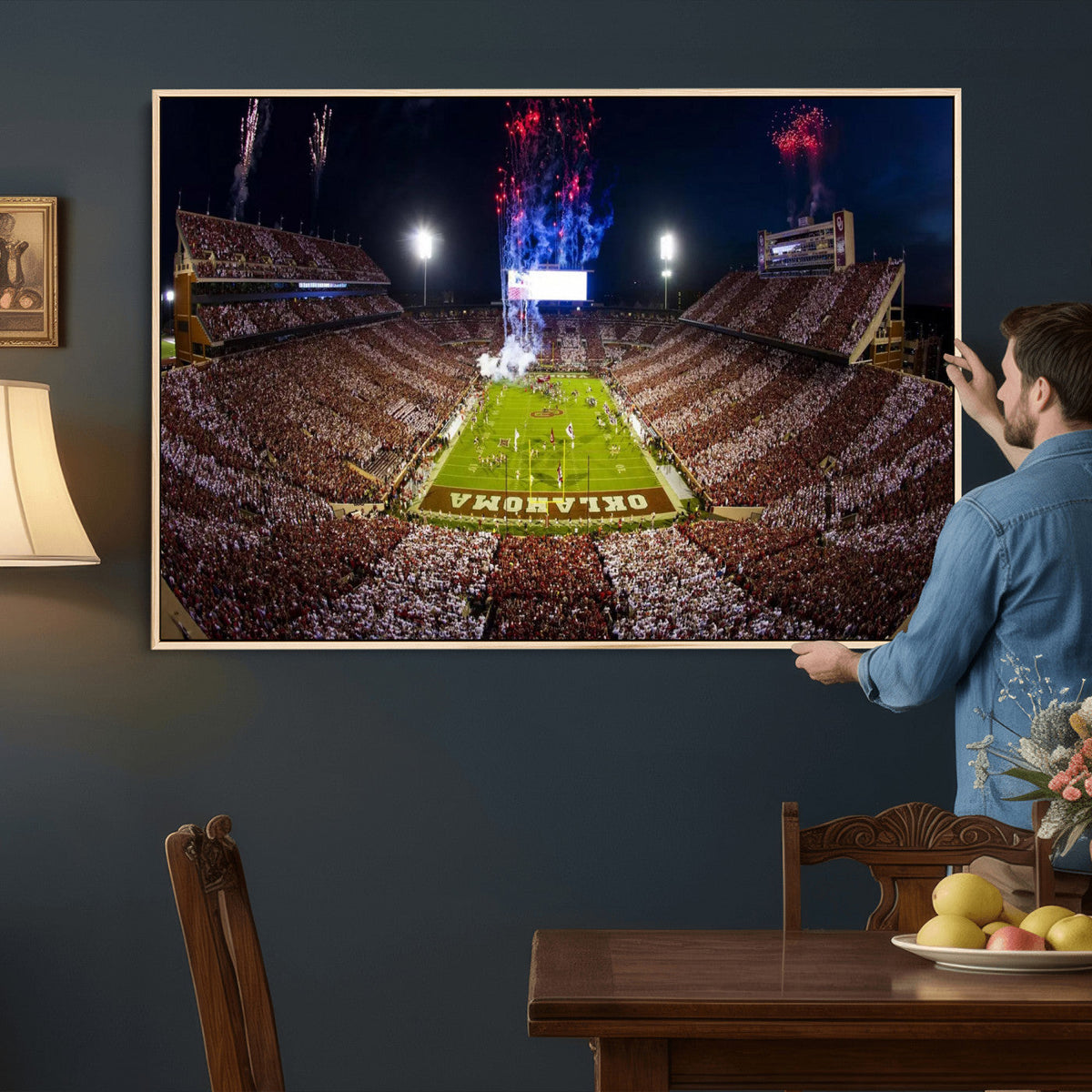 Oklahoma Memorial Stadium Wall Art Canvas Print – Oklahoma