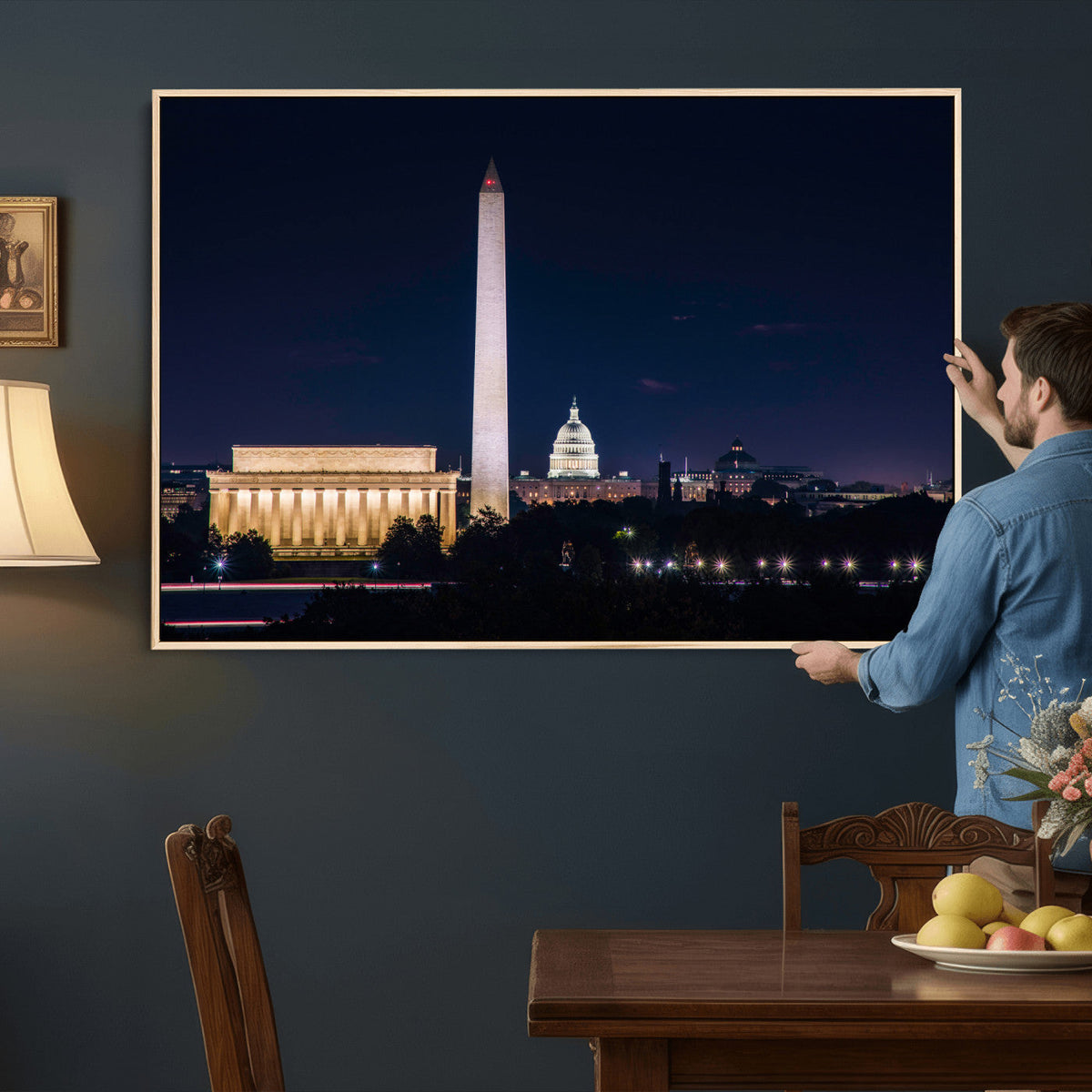 Washington White House Skyline Wall Art Canvas Print –