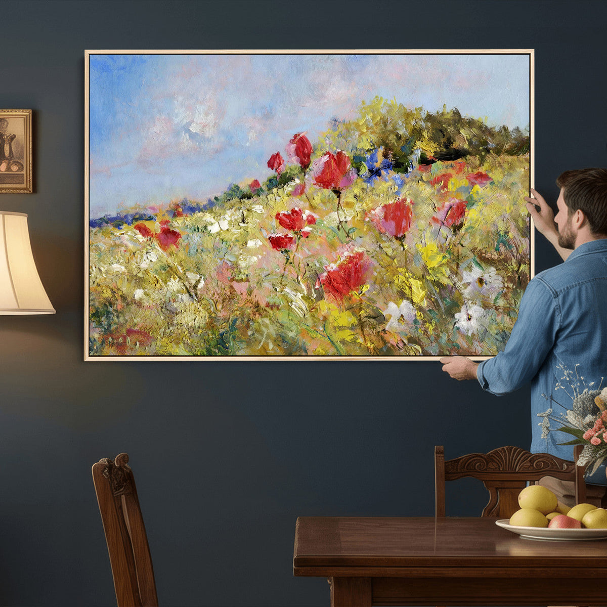 Abstract Mountain Landscape Wall Art Canvas Print – Textured