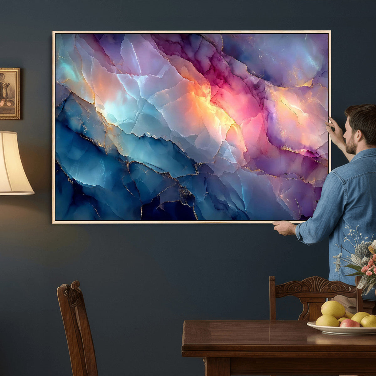 Colorful Abstract Canvas Wall Art Print, Vibrant Popup Color Art Print