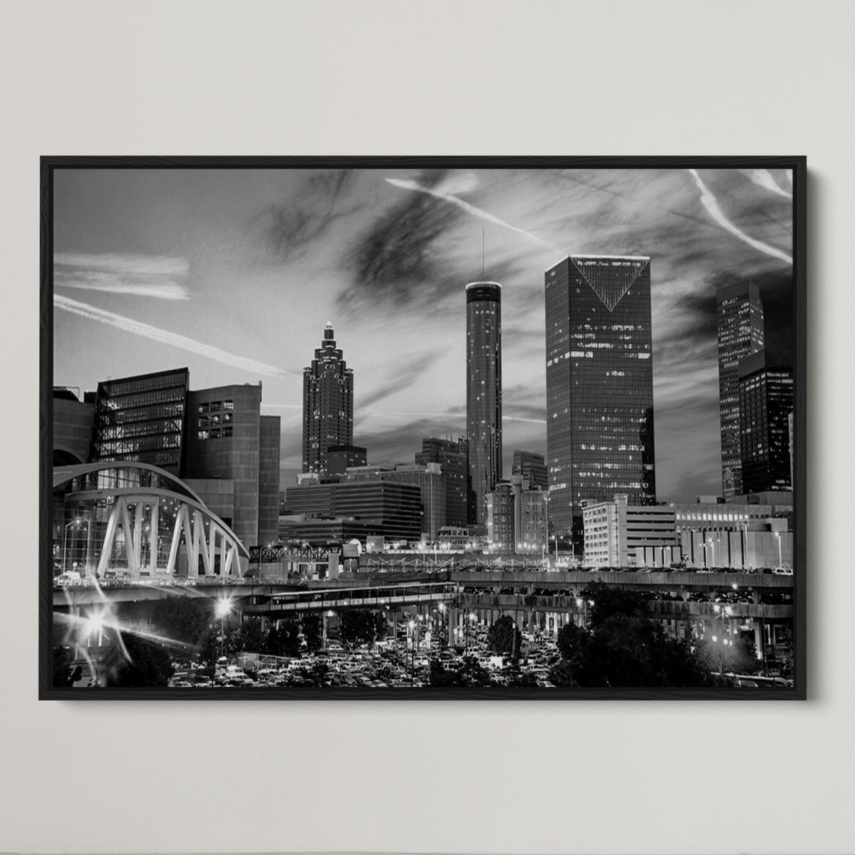 Black and White Atlanta Wall Art Canvas Print