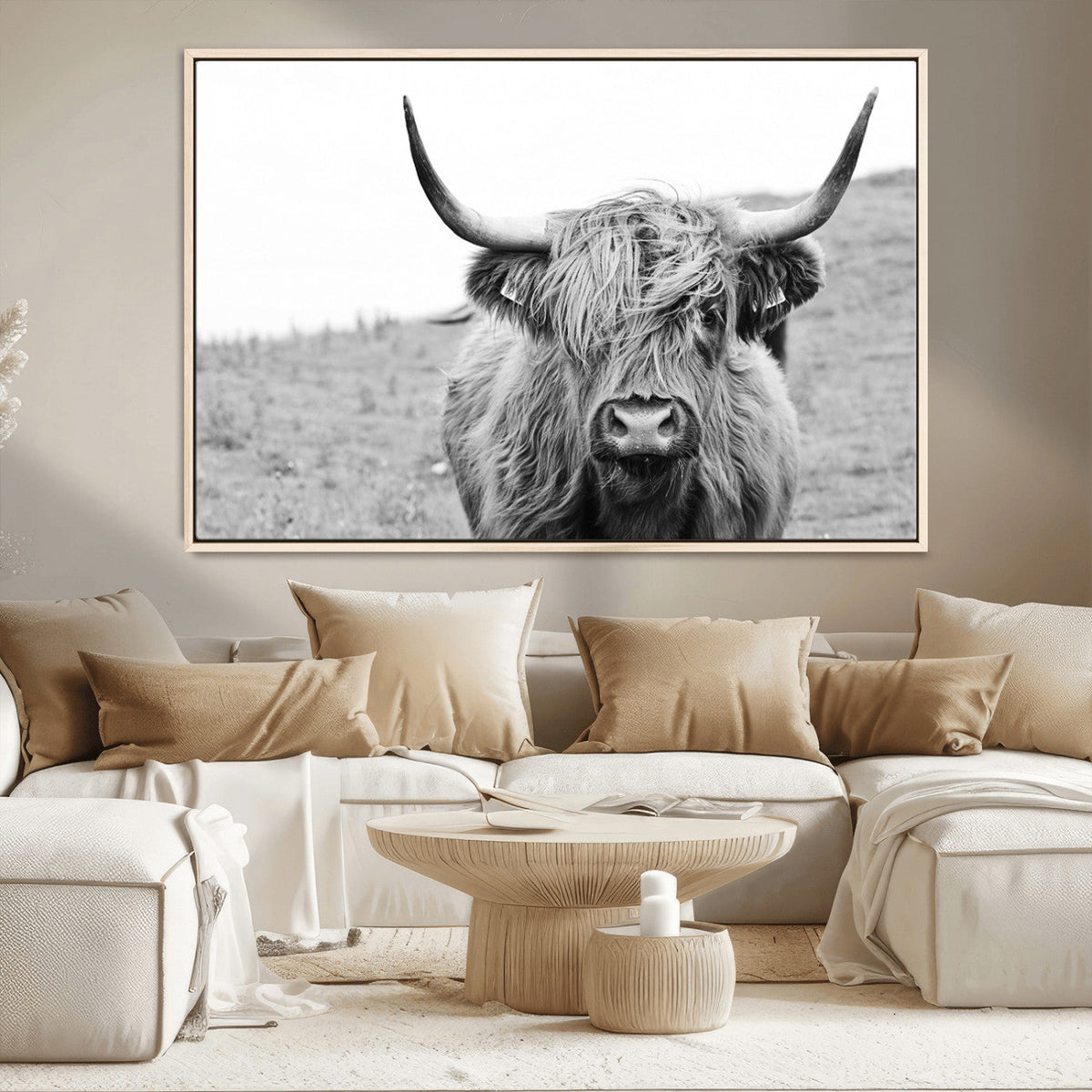 Newfoundland Cow Art Wall Art, Black White Cow Art Wall Art