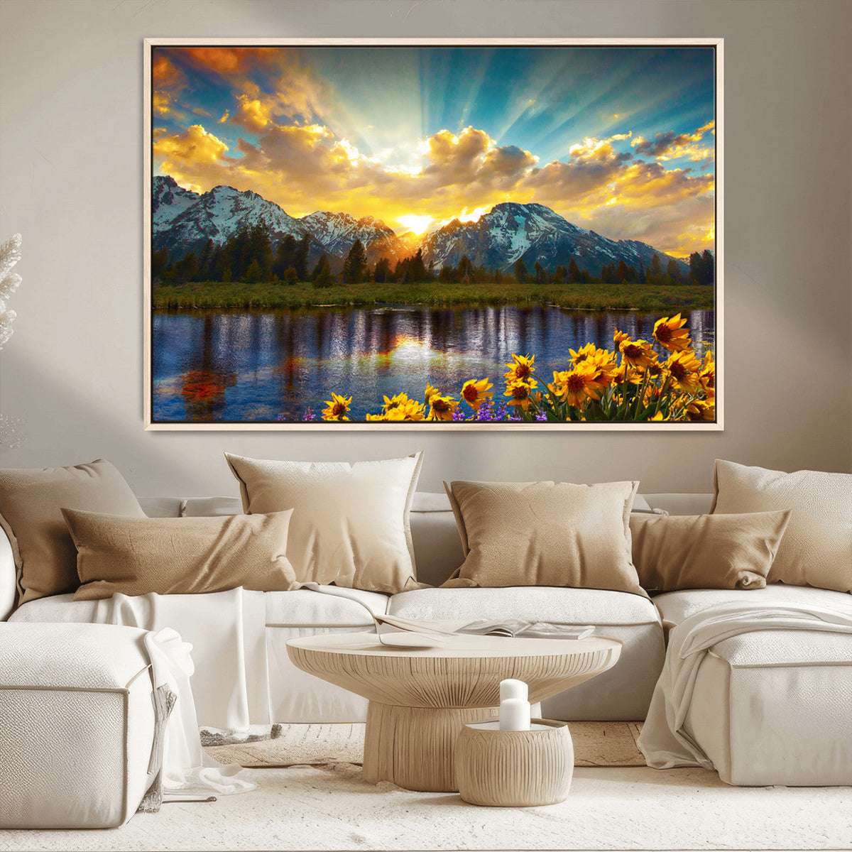 Grand Teton Park Sunrise Wall Art – Vibrant Landscape Canvas