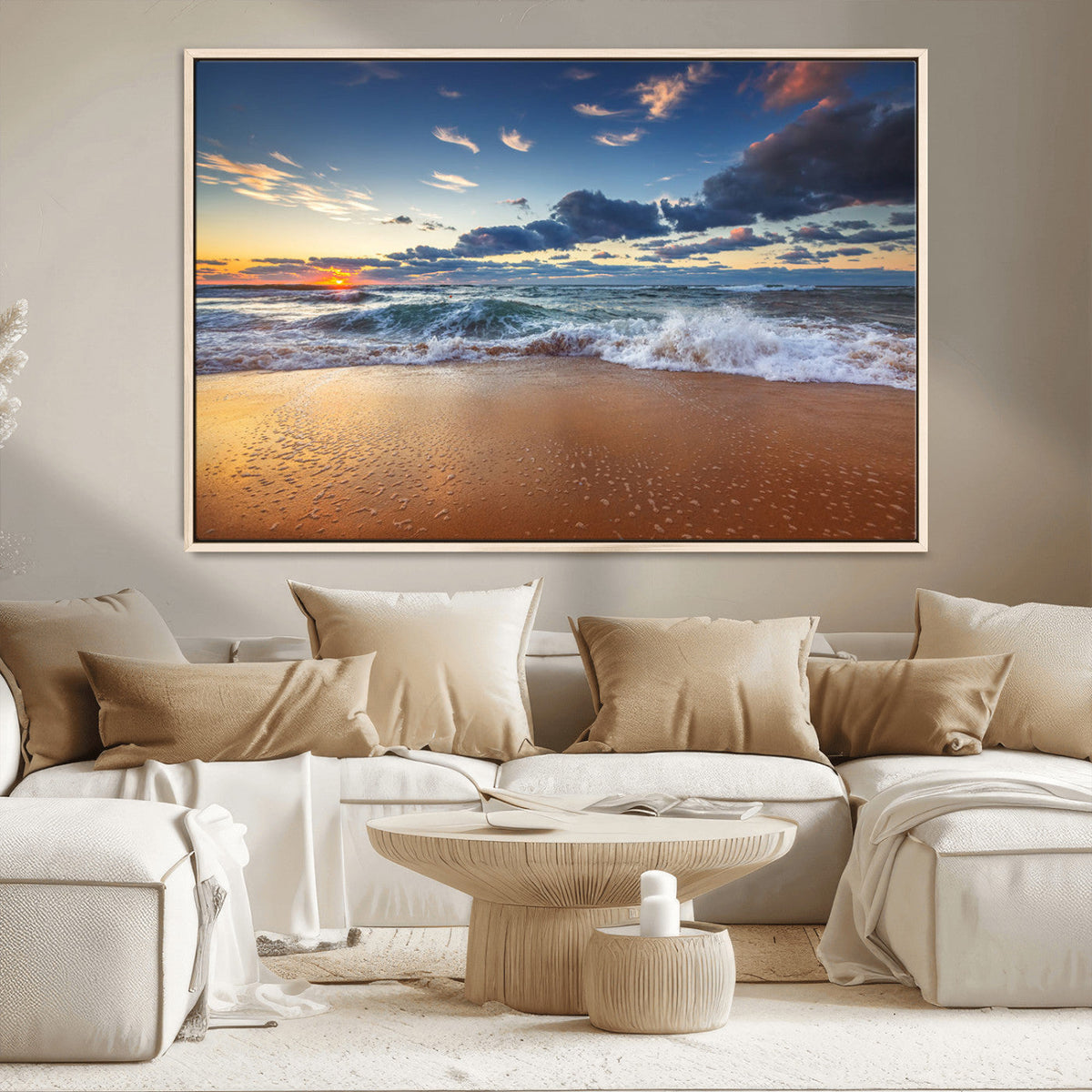 Beach Canvas Wall Art - Coastal Seascape Print for Living