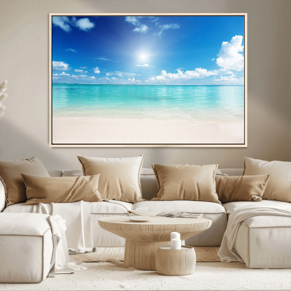 Blue Ocean Wall Art Canvas Print - Tranquil Ocean Paradise