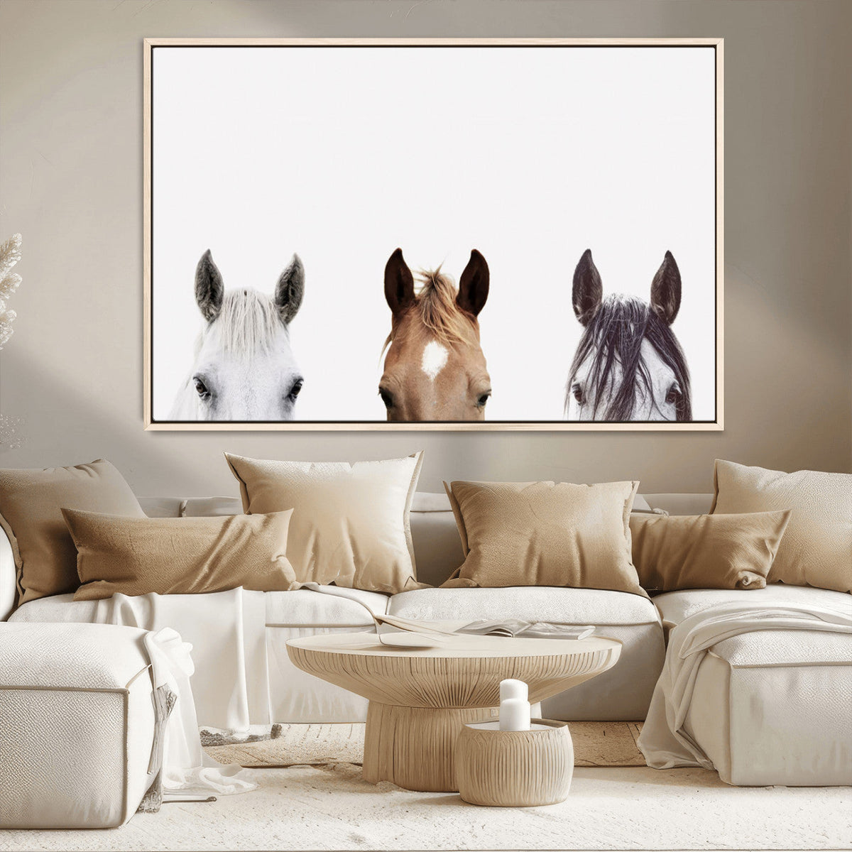 Horse Prints Set, Set of 3 Horse Wall Art, Horses Portraits,