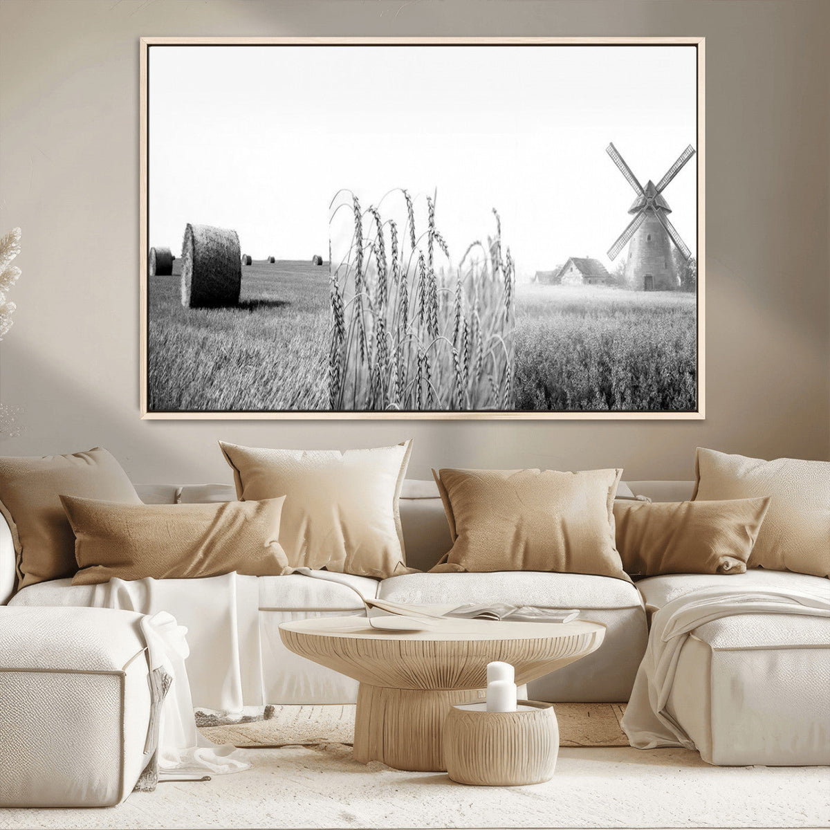 Vintage Farmhouse Black and White Triptych Wall Art – Giclee