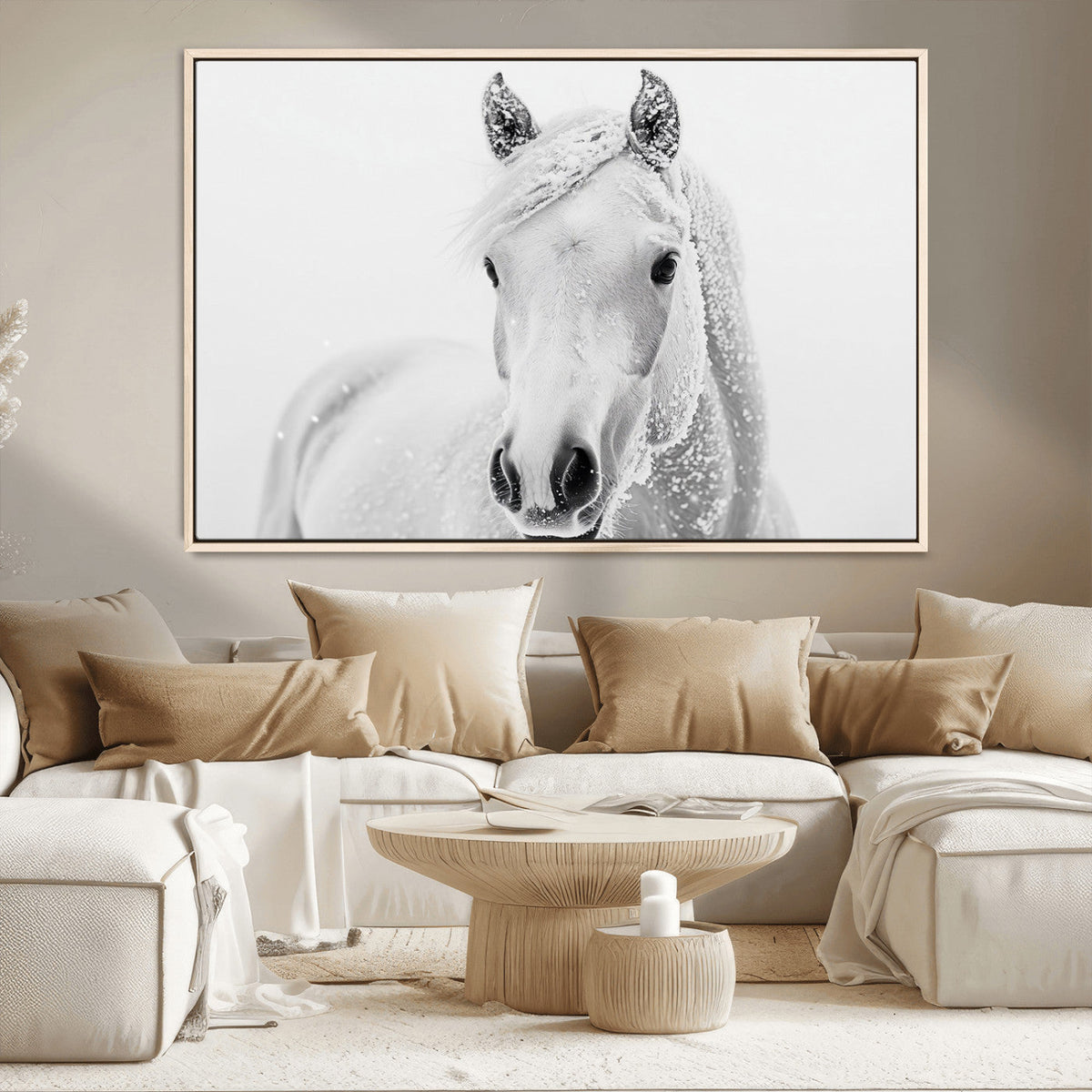 Majestic White Horse Wall Art | Ready to Hang and Framed |