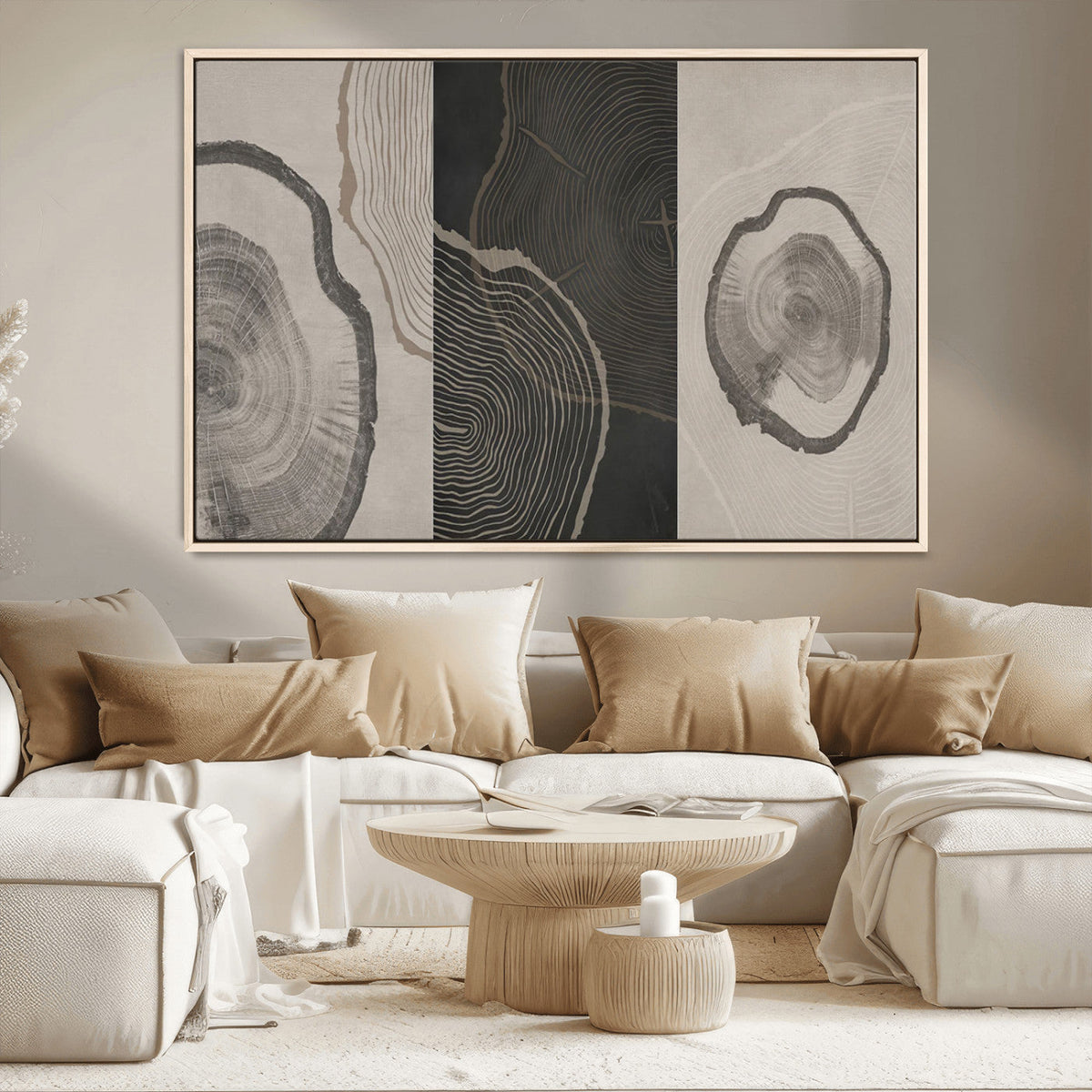 Minimalist Tree Rings Wall Art | Modern Abstract Canvas