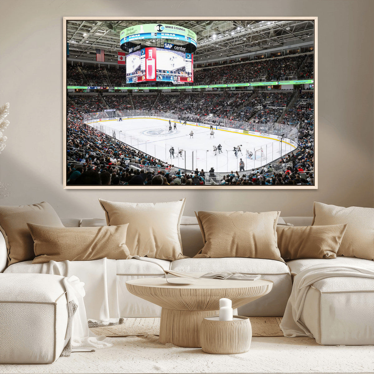 Sharks Arena Blackhawks Sharks Ice Hockey Stadium Wall Art
