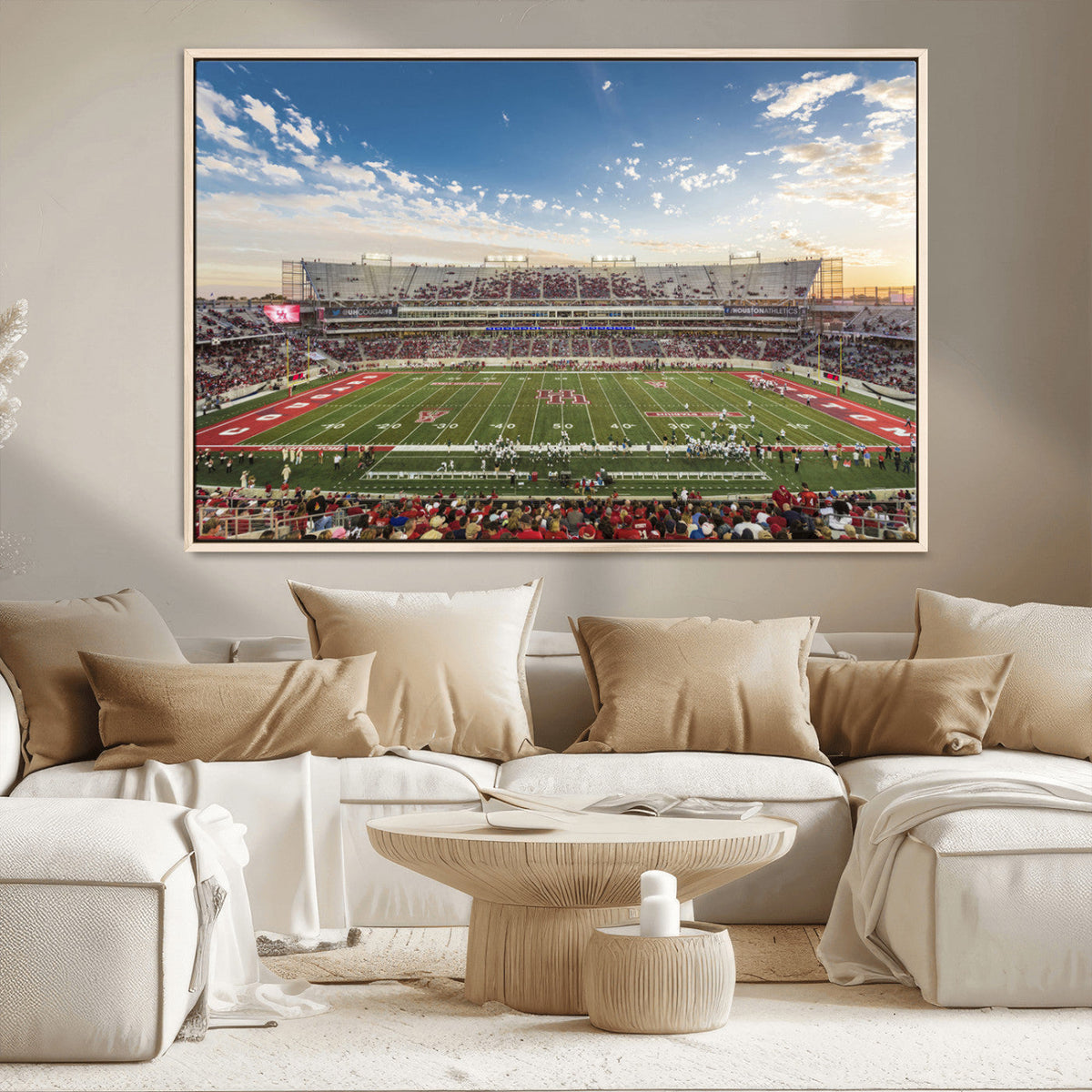 Framed Houston Cougars Football Team Print - Houston TDECU