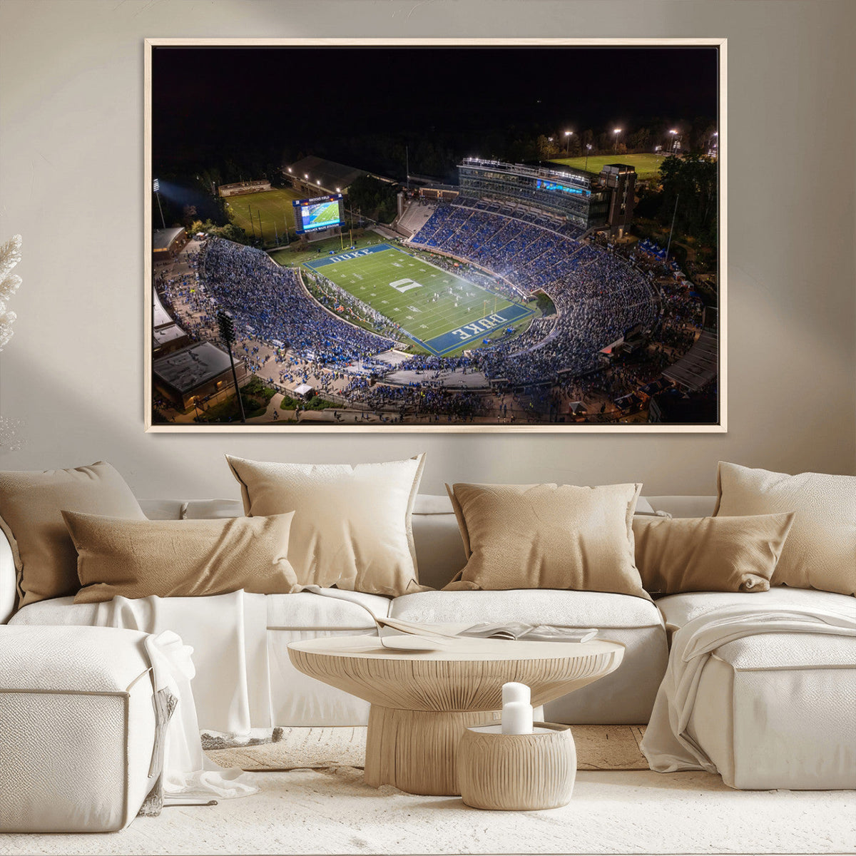 Duke University Blue Devils Football Print Canvas - Durham