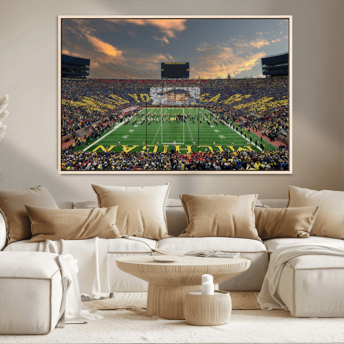 University of Michigan Wolverines Print Canvas, Football