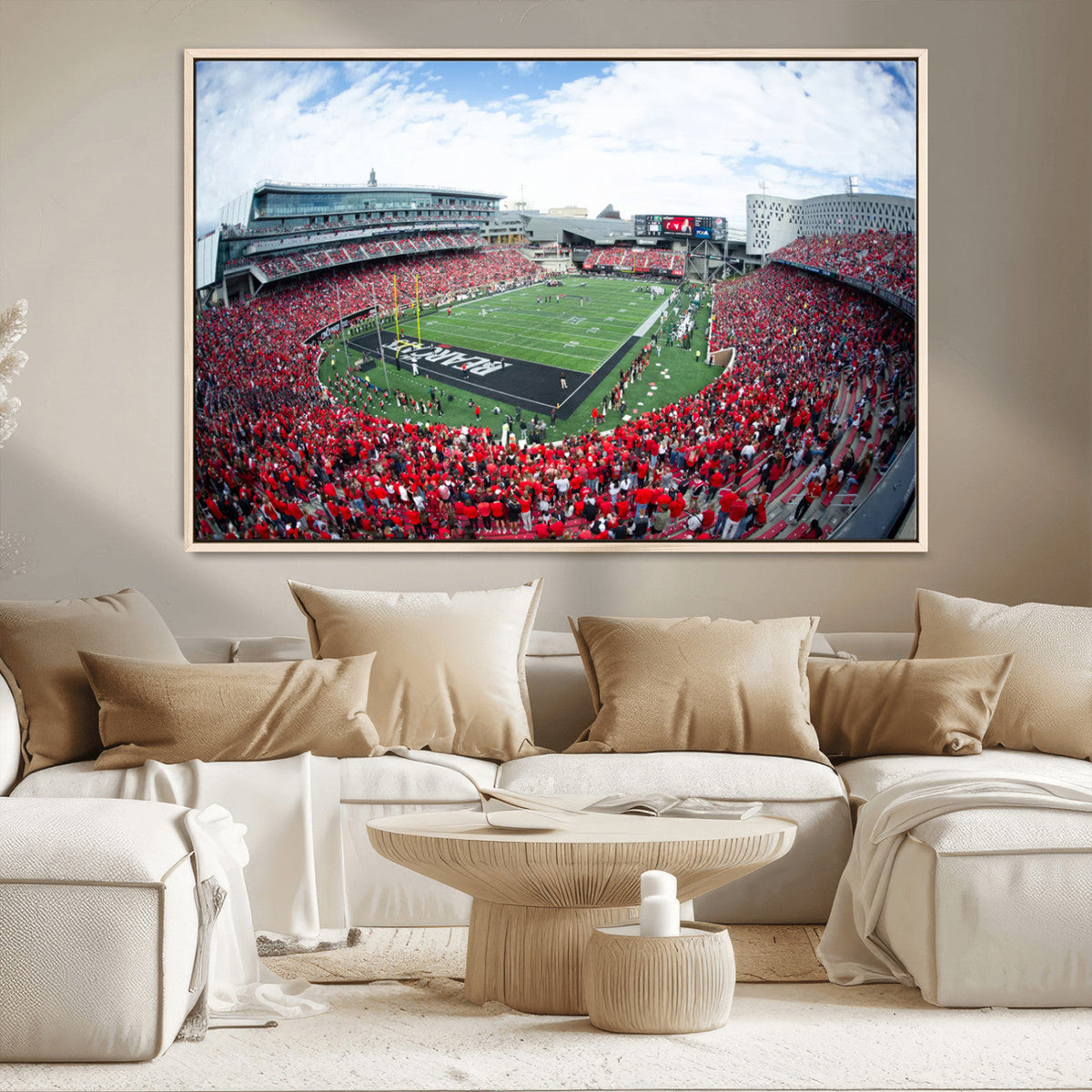 Cincinnati Bearcats Football Team Print - Nippert Stadium Wall Art Canvas Print
