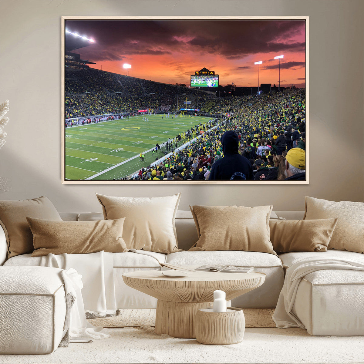 Eugene Autzen Stadium Canvas Wall Art Print – Sunset Over