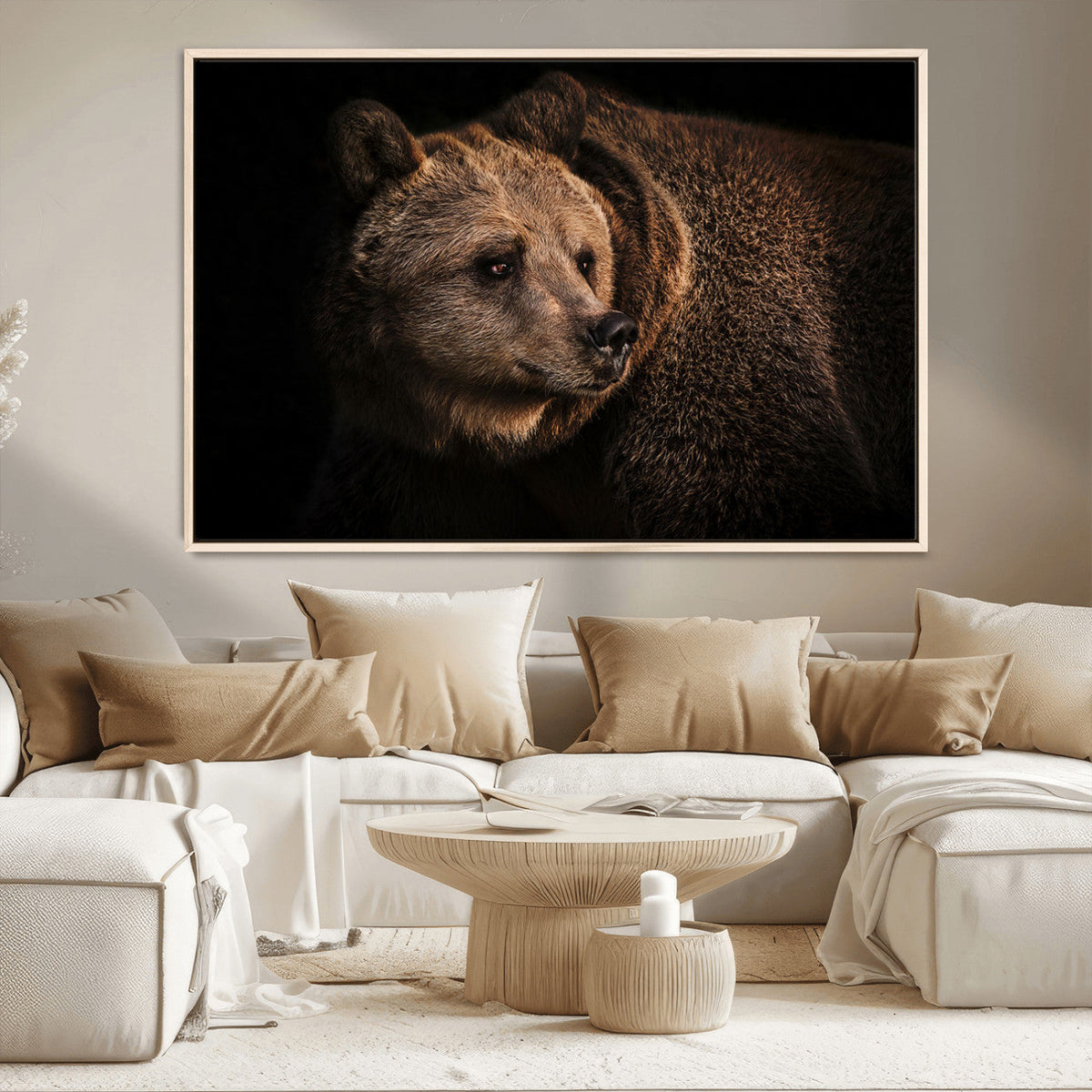 Wild Grizzly 399 Bear Canvas Wall Art Print, Bear Animal