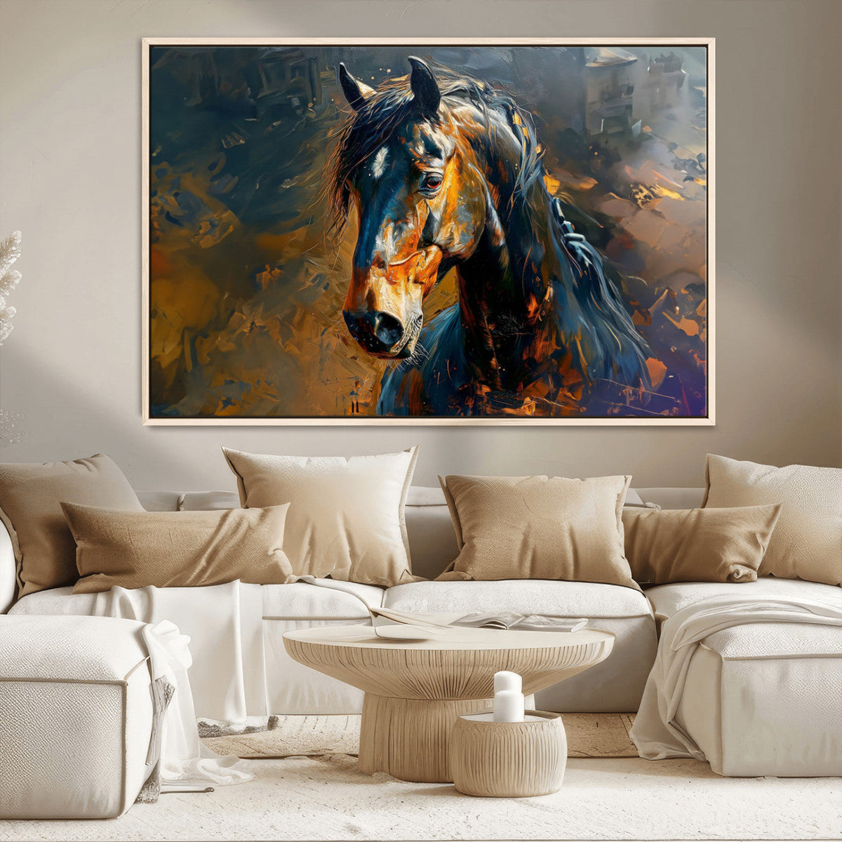 Abstract Horse Wall Art Canvas Print | Farmhouse Wall Decor