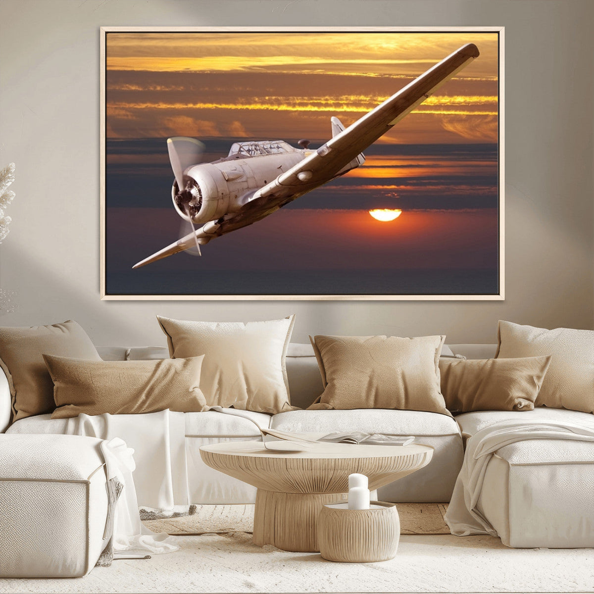 Old War Plane Wall Art Canvas Print