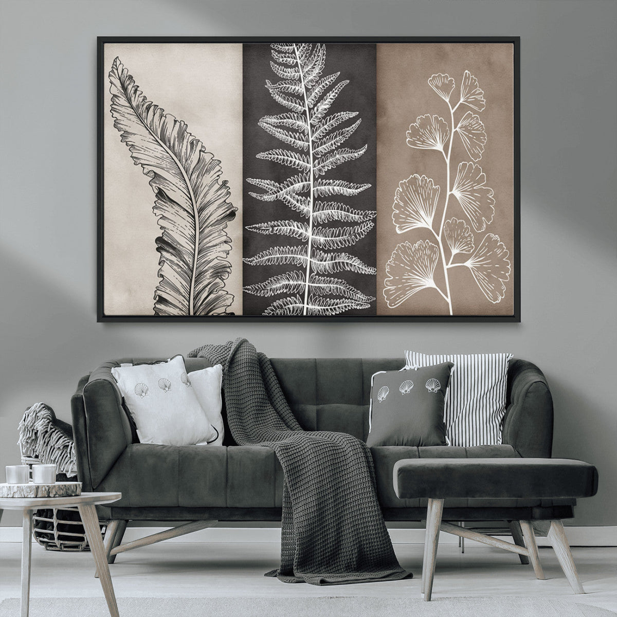 Minimalist Botanical Wall Art Canvas Print, Framed and Ready