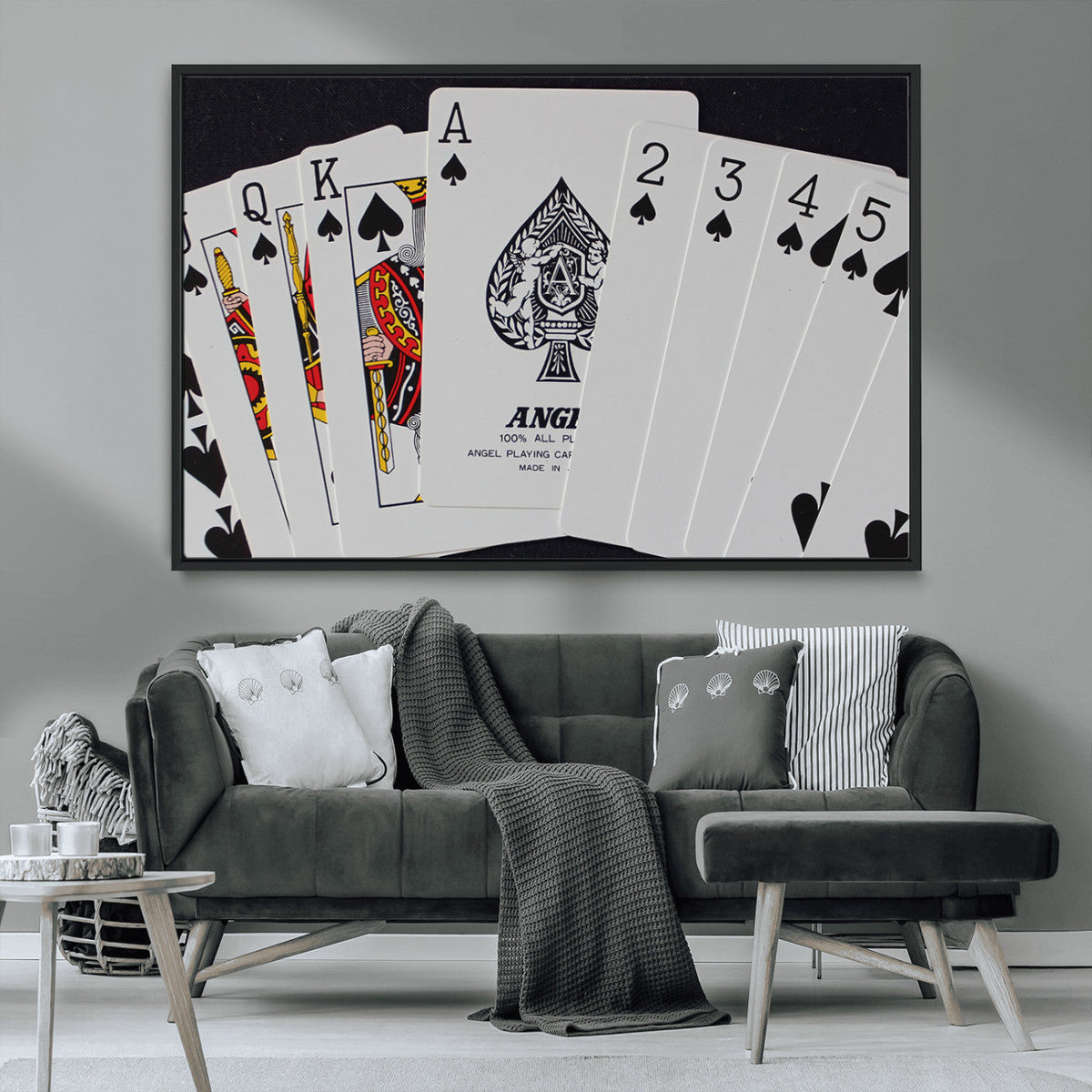 Poker Wall Art - Playing Cards Canvas Wall Art Print - Ace