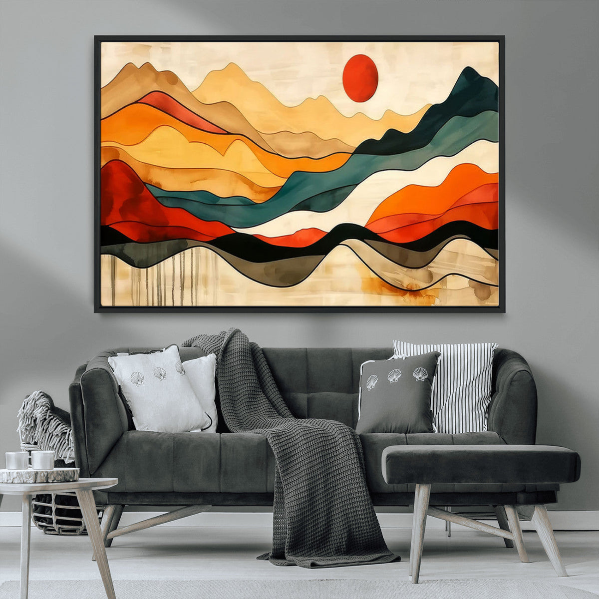 Mid Century Wall Art Print - Abstract Woodland Print -