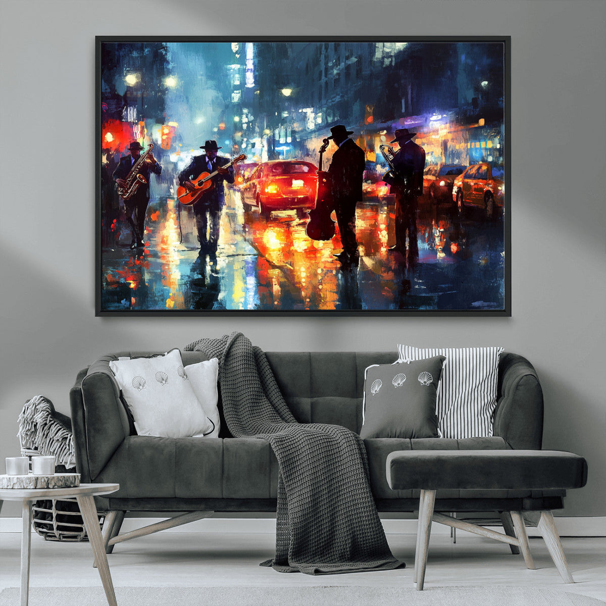 African American Jazz Canvas Wall Art Print – Abstract Music